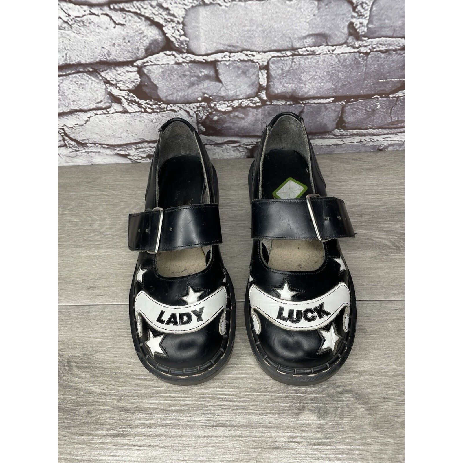 Other VTG TUK LADY LUCK Black Leather MaryJane Strap England Shoes Size US 5.5 / IT 35.5 - 21 Thumbnail