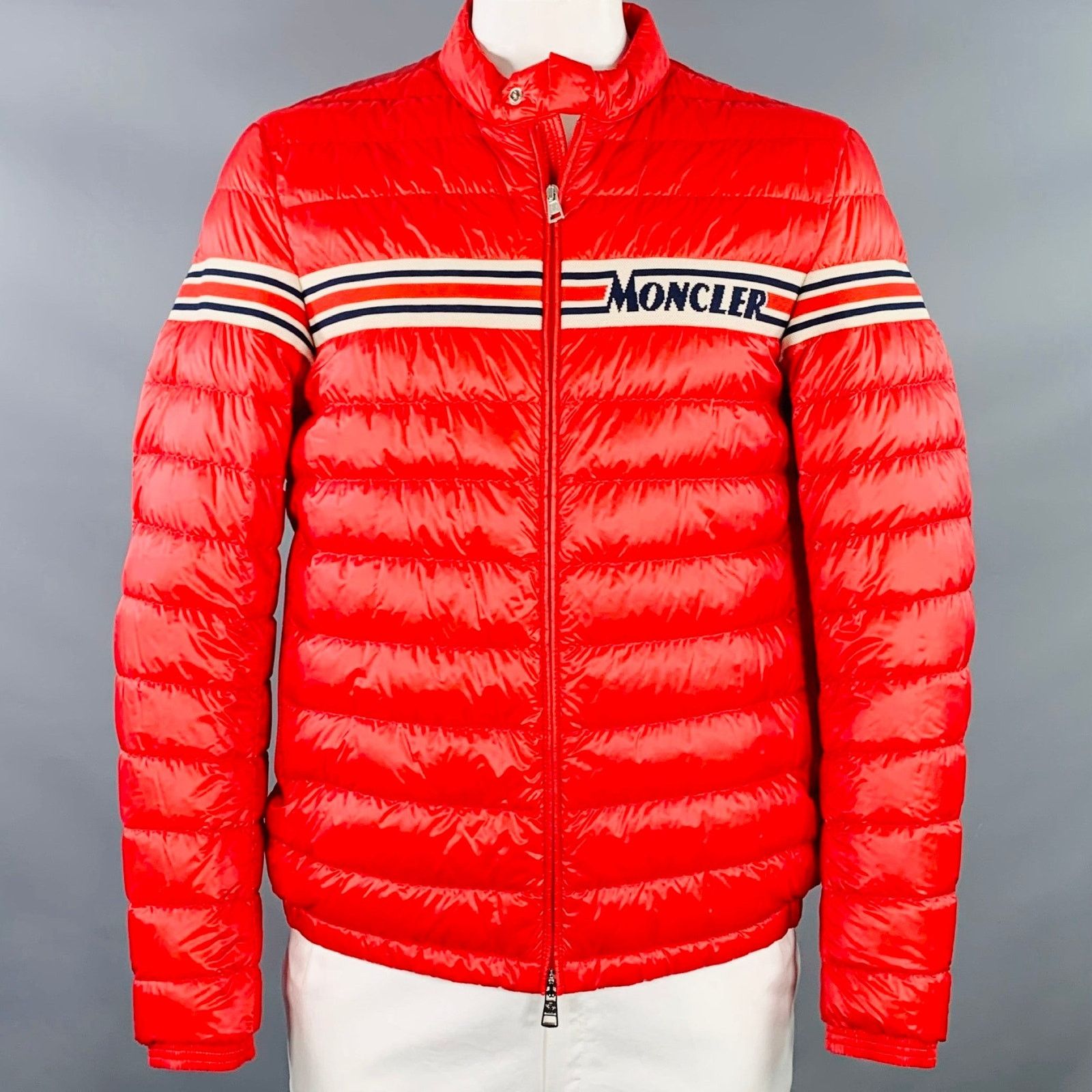 Moncler MONCLER Size XXXL Renald Red White Blue Quilted Nylon Jacket Size US XXL / EU 58 / 5 - 1 Thumbnail
