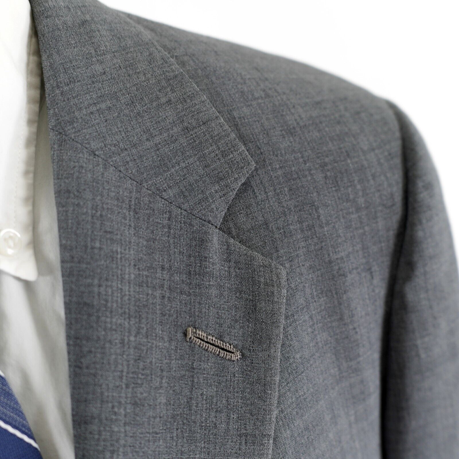 Tom James Tom James Gray W/ Hint Of Blue Wool 2 Button Blazer 38S Size 38S - 3 Thumbnail