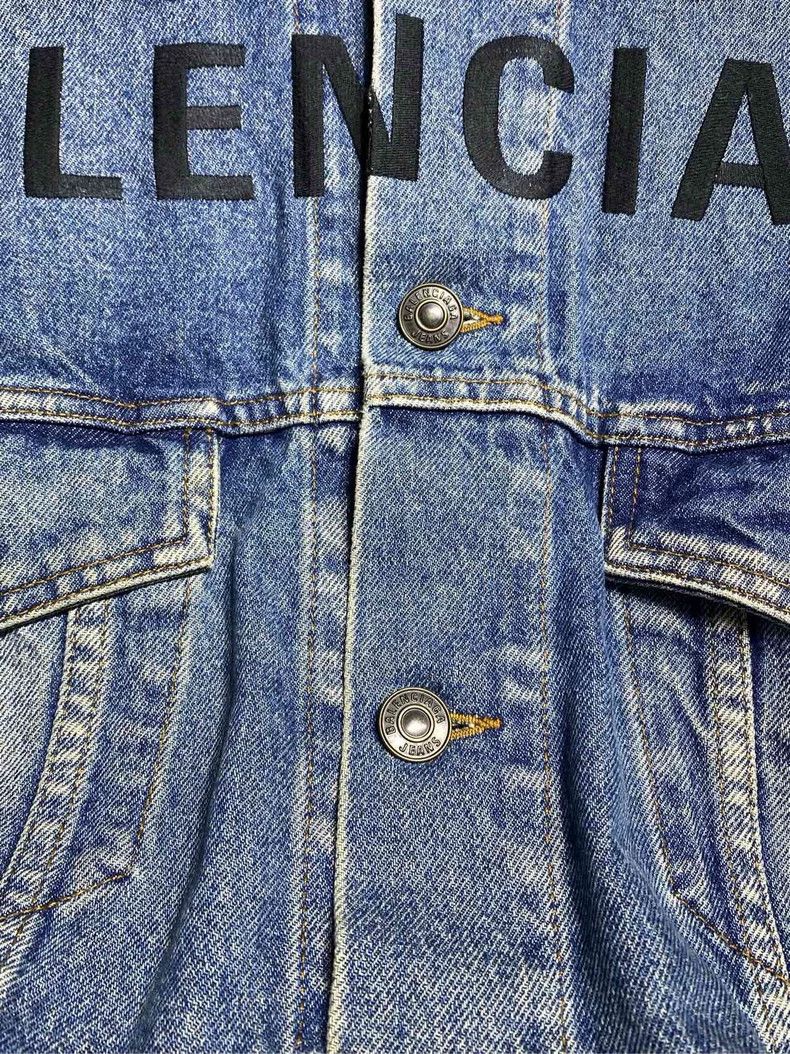 Balenciaga Balenciaga Denim jacket with embroidered logo Size US S / EU 44-46 / 1 - 7 Thumbnail