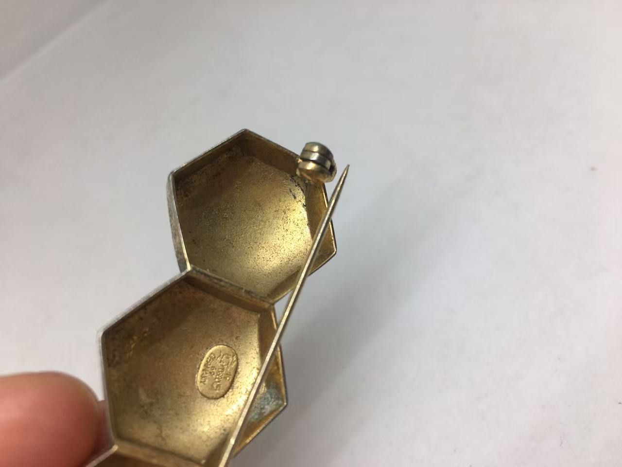 Vintage GROSSE GERMANY c. 1969 TRIPLE HONEYCOMB BROOCH AVANT GARDE Size ONE SIZE - 4 Thumbnail