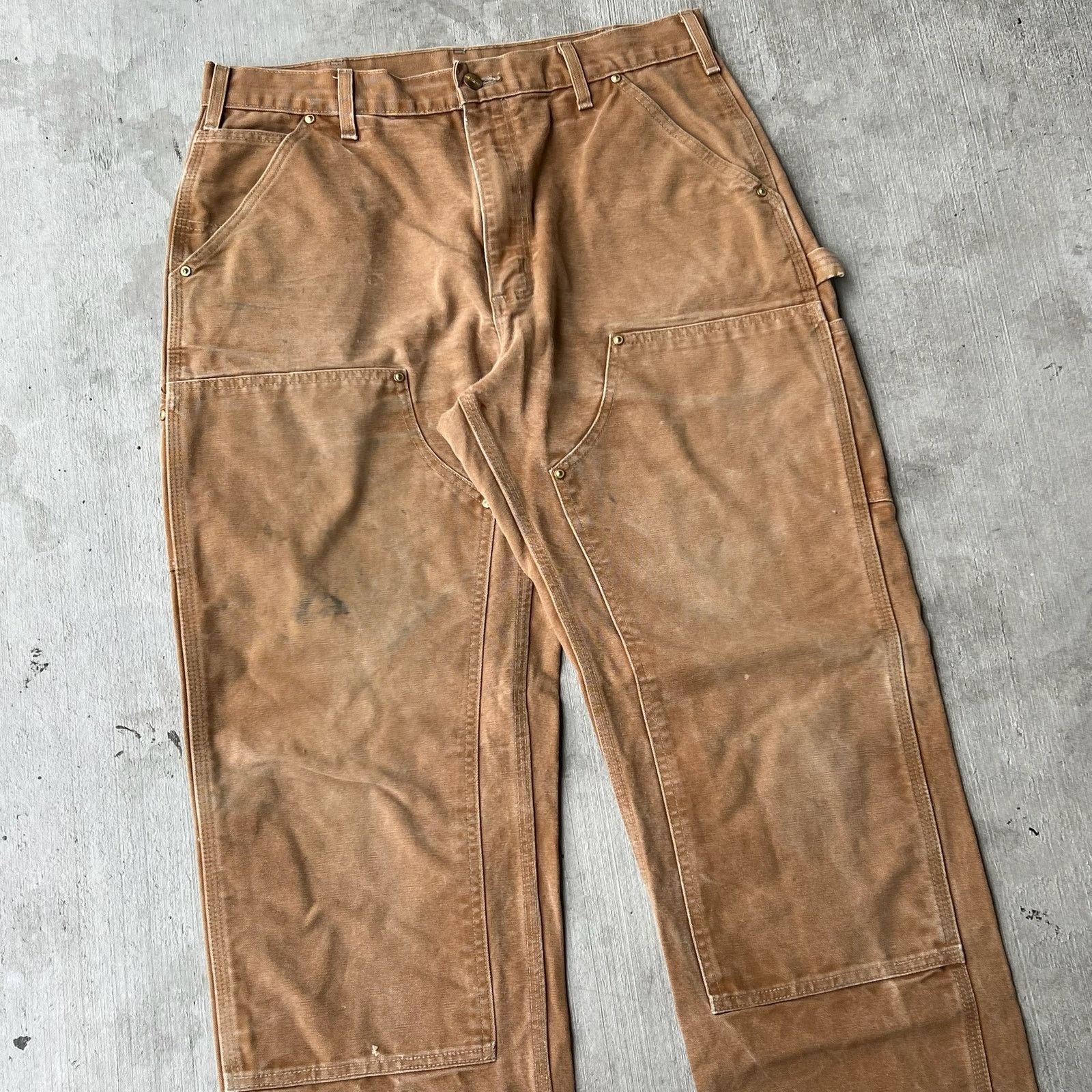 Carhartt × Vintage Carhartt brown double knee work wear carpenter pants Size US 33 - 2 Thumbnail