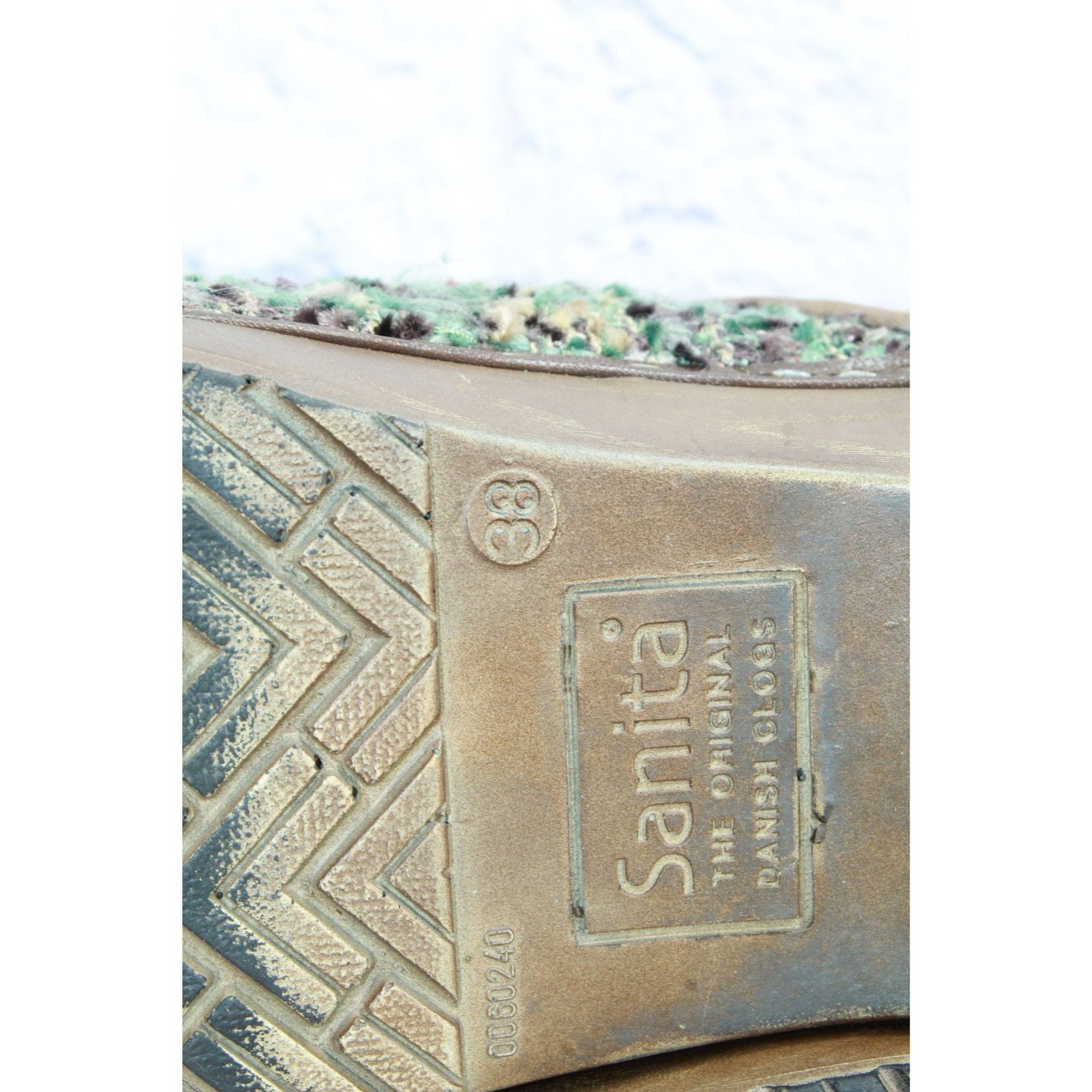 Other Sanita Women’s Green Brown Earth Colored Textile Fabric Clog Size US 8 / IT 38 - 8 Thumbnail
