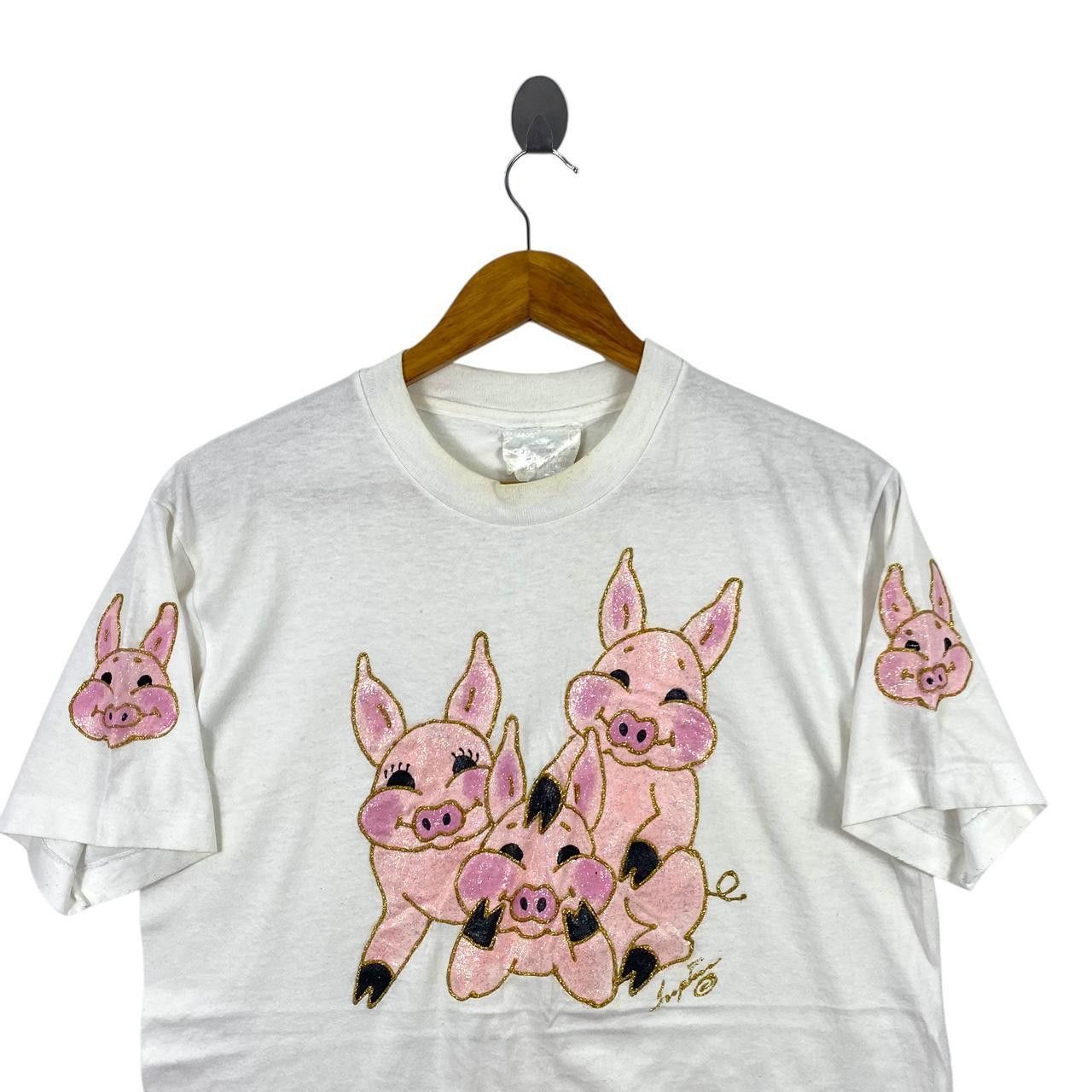 Vintage Vintage 90’ ELEGANT ACCESSORIES INC Texas Pig Tee Shirt Top Size S / US 4 / IT 40 - 2 Thumbnail