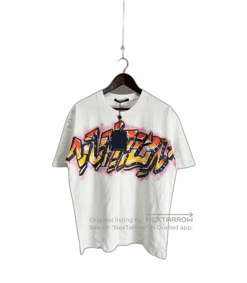 Louis Vuitton Louis Vuitton White Graffiti Short Sleeve Shirt. Size US L / EU 52-54 / 3 - 1 Thumbnail