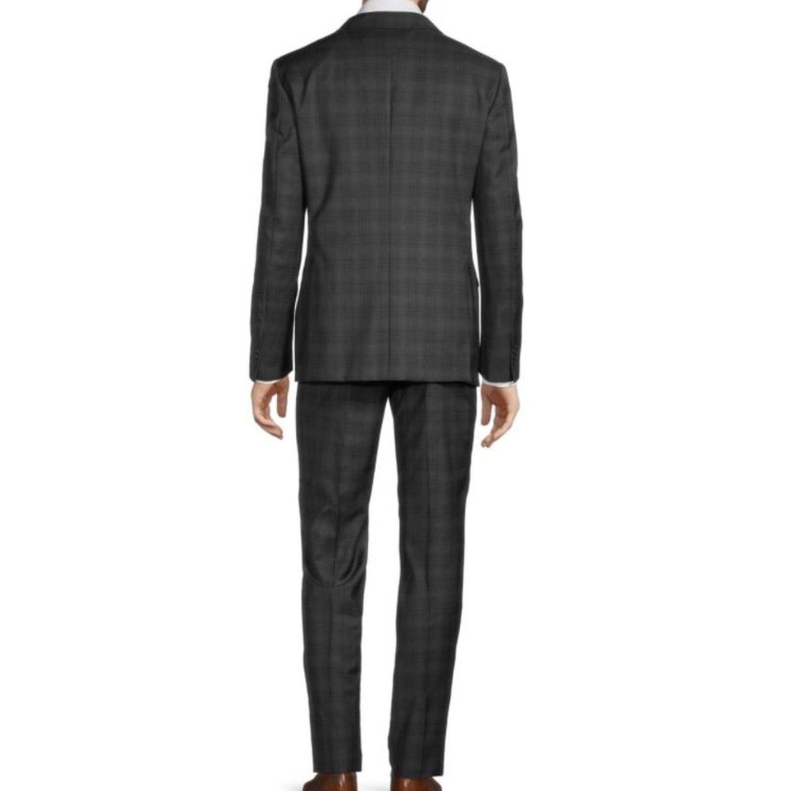 John Varvatos John Varvatos gray black plaid wool 2 piece suit 52R Size 52R - 2 Thumbnail