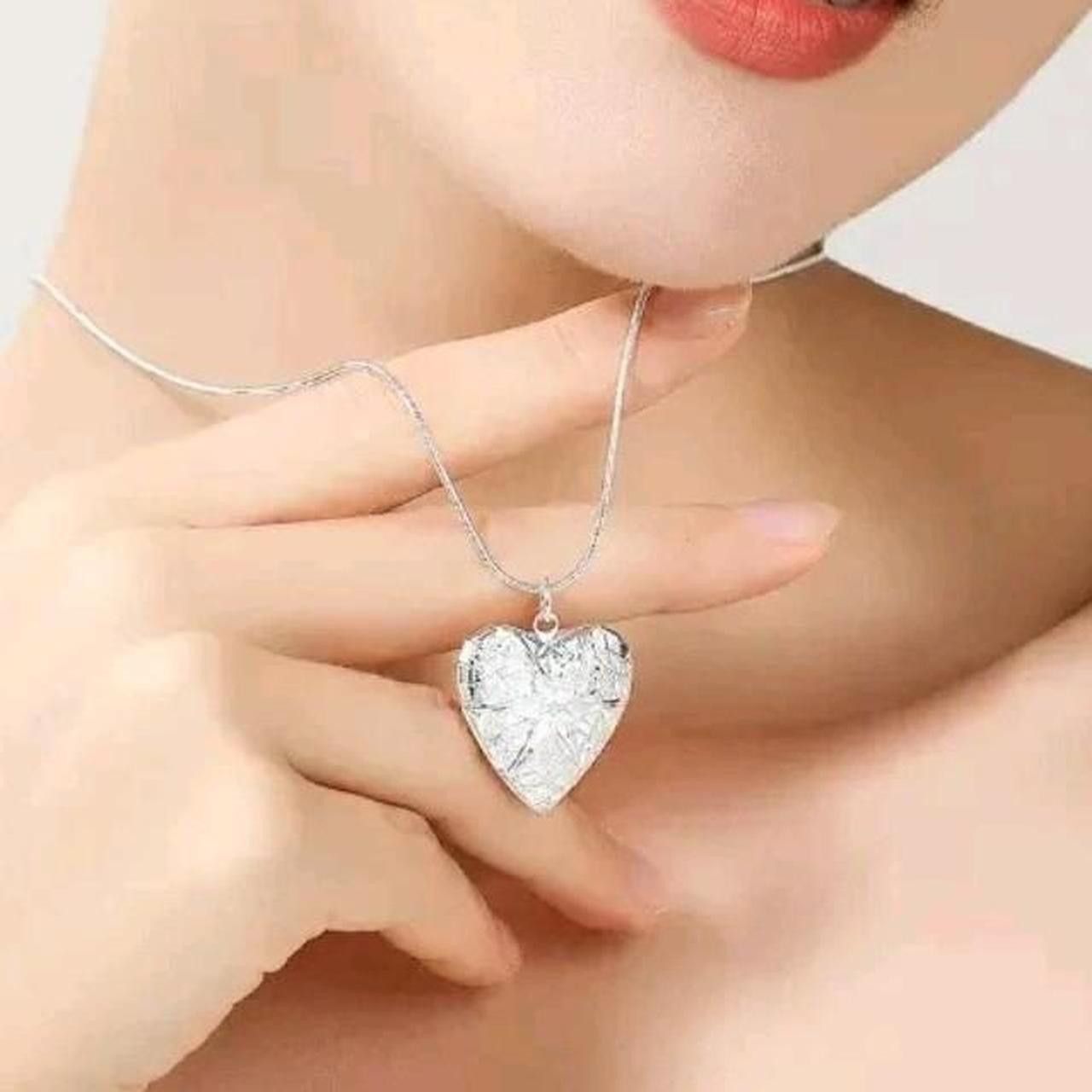 Other 925 Silver heart locket necklace, 55cm chain Size ONE SIZE - 4 Thumbnail
