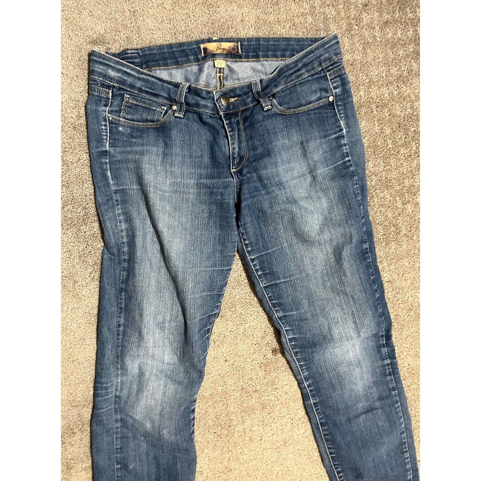 Paige PAIGE Jeans womens size 27 dark wash Peg Super skinny stretch denim jeans Size 27" / US 4 / IT 40 - 5 Thumbnail