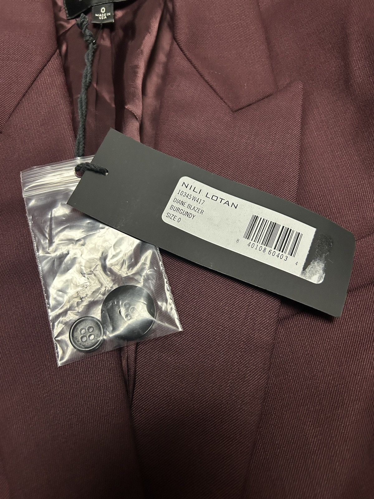 Nili Lotan Burgundy Blazer Size XS / US 0-2 / IT 36-38 - 14 Thumbnail