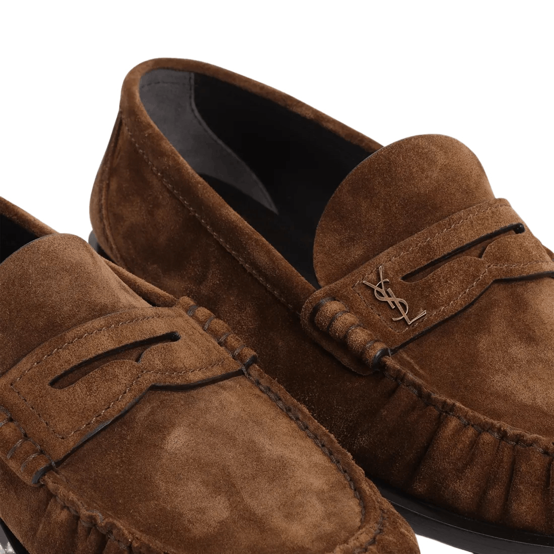SAINT LAURENT Le Loafer Men\'s Snuff Brown Suede N/Auth