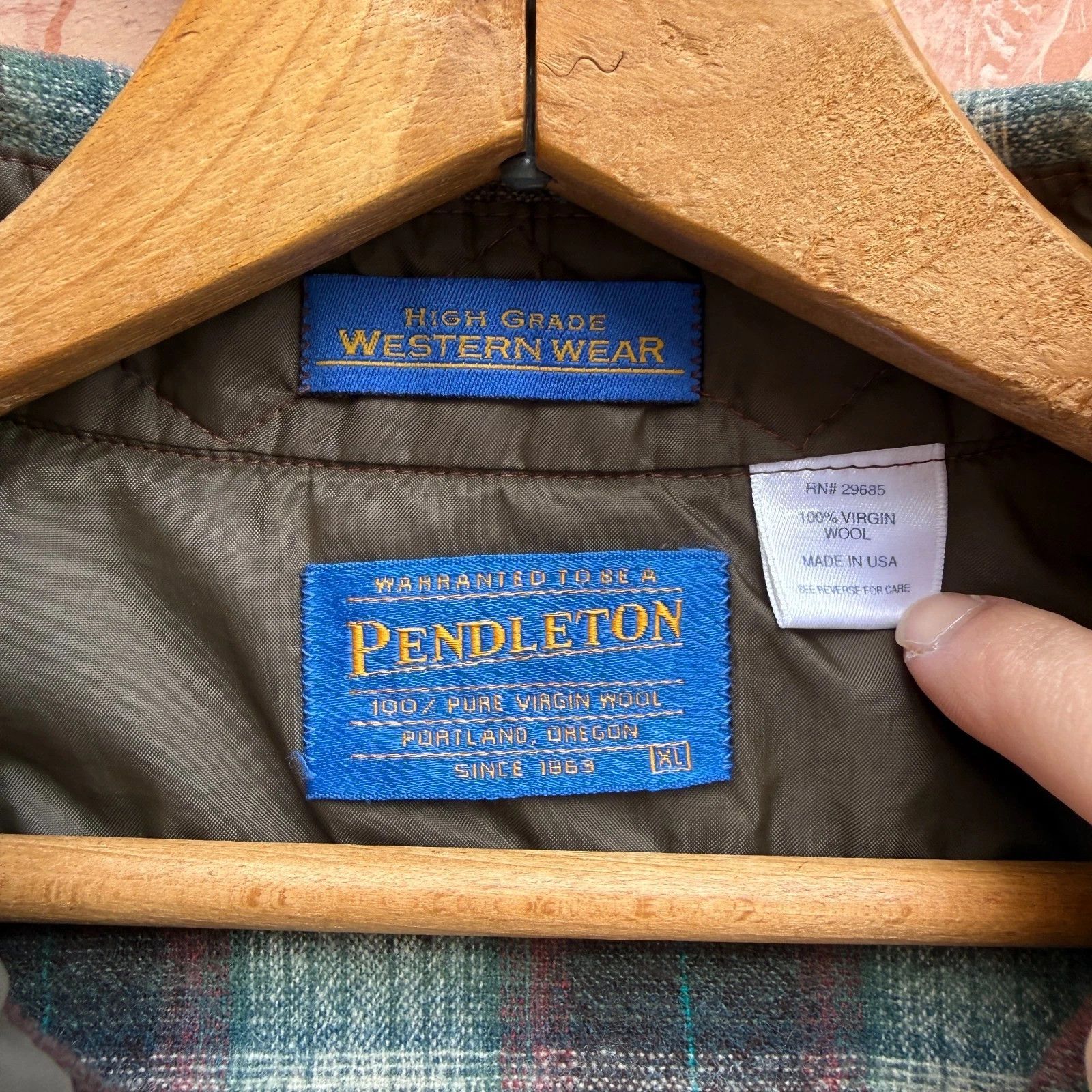 Pendleton Vintage High Grade Western Wear Pearl Snap Wool Long Sleeve Size US XL / EU 56 / 4 - 3 Thumbnail