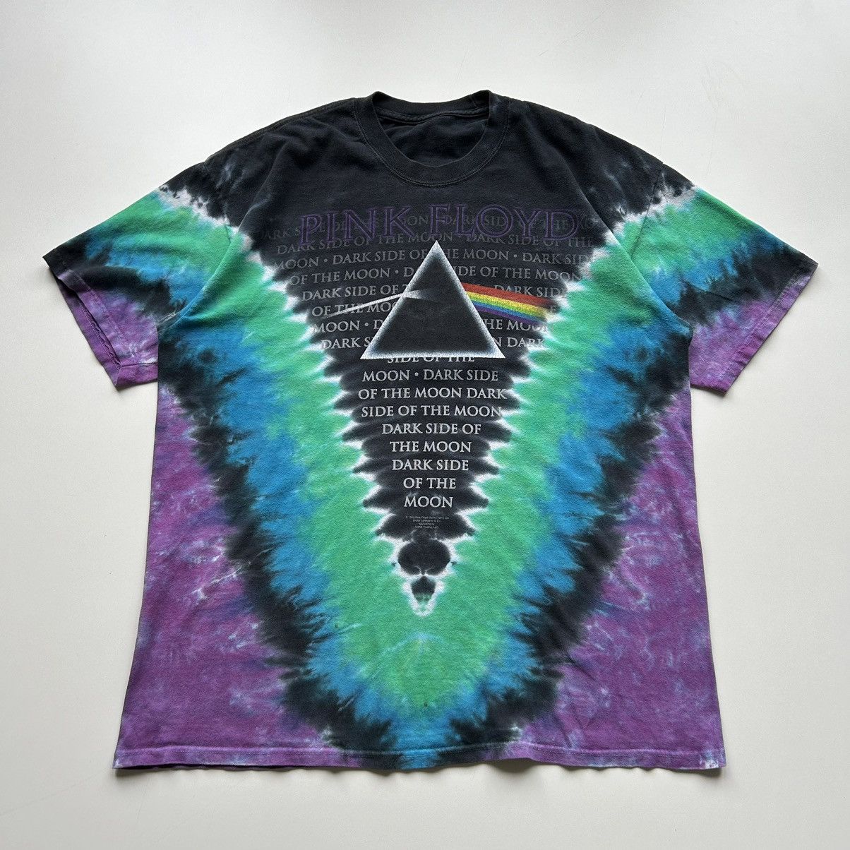 image of Liquid Blue x Pink Floyd Vintage 2003 Pink Floyd Dark Side Of The Moon Graphic Shirt in Tie Dye (Si