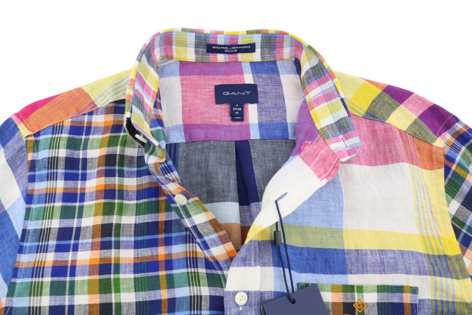 Gant MIXED PANEL LINEN MADRAS S Colourful Button-Down 87498 Size US S / EU 44-46 / 1 - 4 Thumbnail