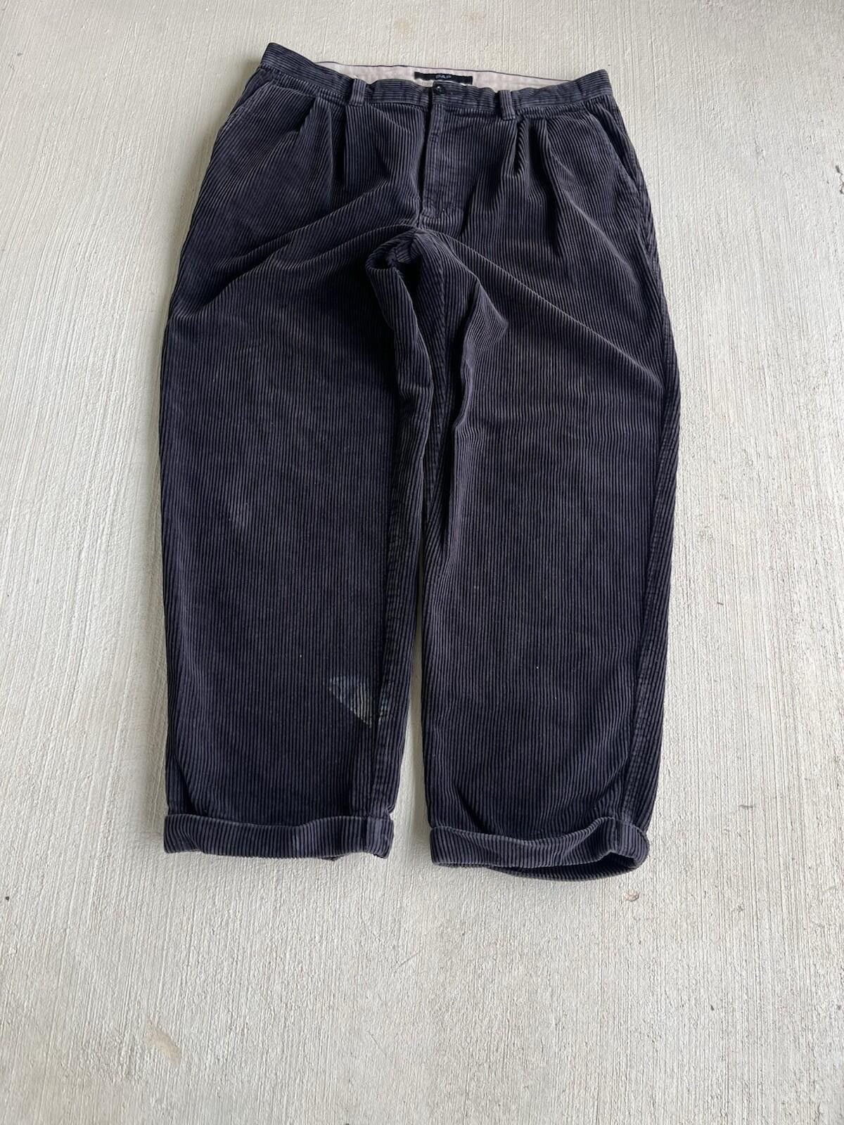 Gap Vintage Gap Easy Fit Pleated Corduroy Pants Gray 36x30 Size US 36 / EU 52 - 1 Thumbnail