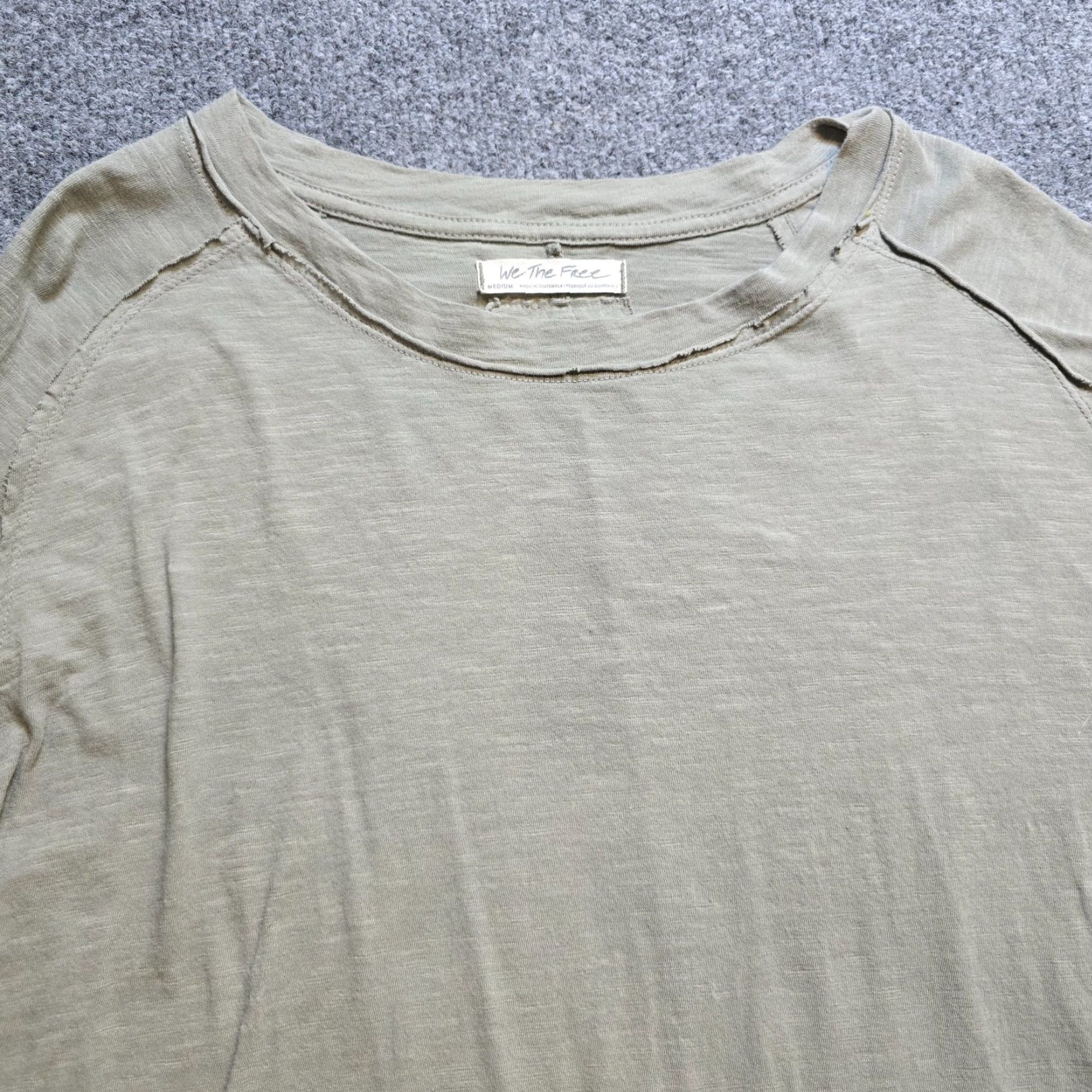 Free People Free People Top Womens Size M Green Round Neck Long Sleeve Basic Minimal Blouse Shirt Womens Regular Knit Cotton Vintage No N/A Size M / US 6-8 / IT 42-44 - 2 Thumbnail