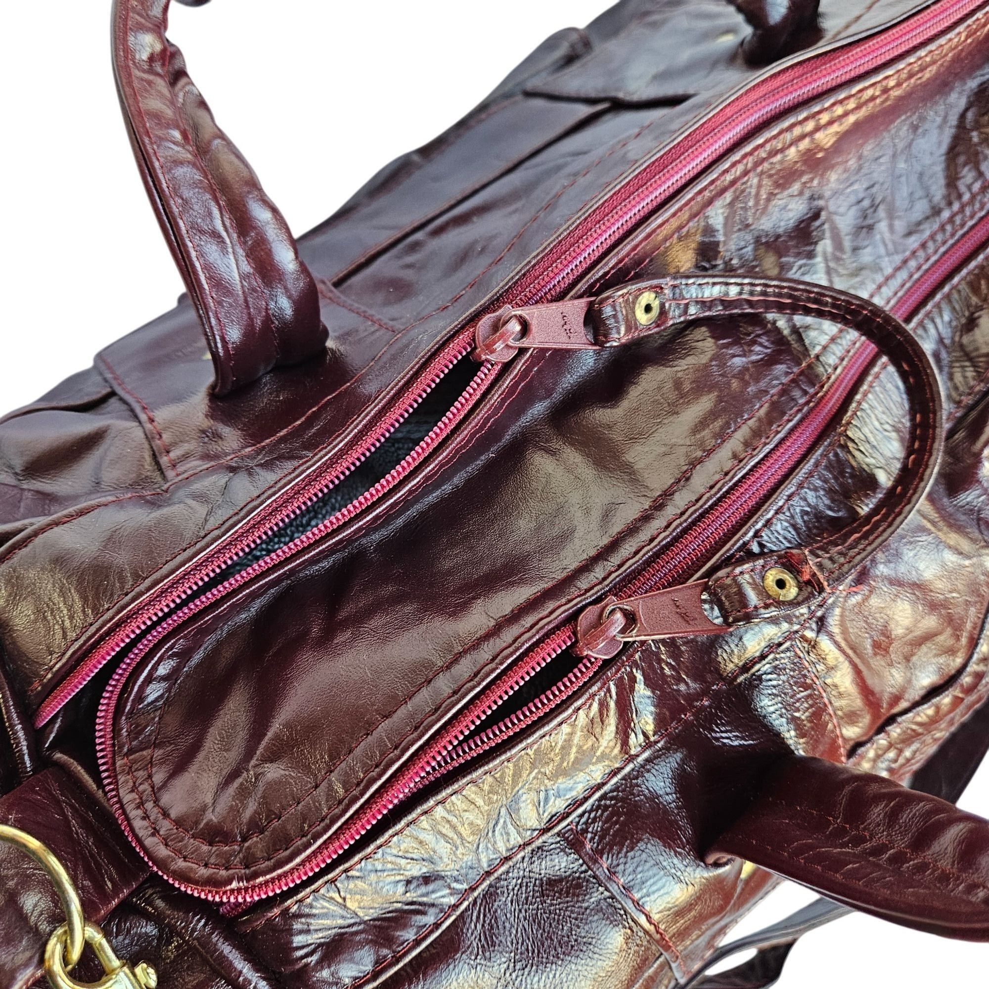 Other USC Trojans Vintage Patchwork Maroon Leather Duffel 22" Carr Size ONE SIZE - 10 Thumbnail