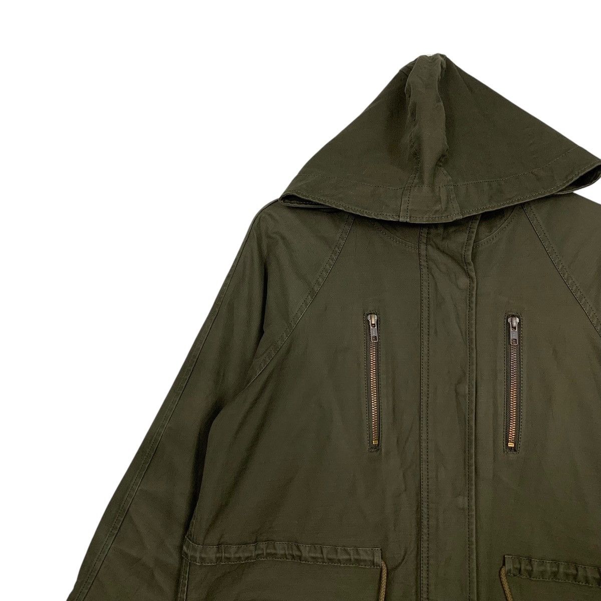 Japanese Brand MJUKA Olive Green Fish Tail Parka Free Size #2461-C110 Size US S / EU 44-46 / 1 - 4 Thumbnail