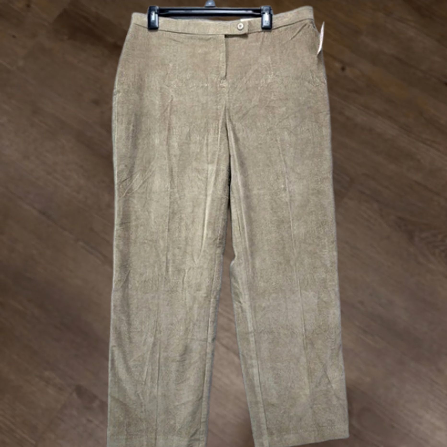Vintage Dressbarn Corduroy Pants Womens 12P Petite Signature Tan Trouser Leg Hi-Rise NEW Size 34" / US 12 / IT 48 - 1 Thumbnail