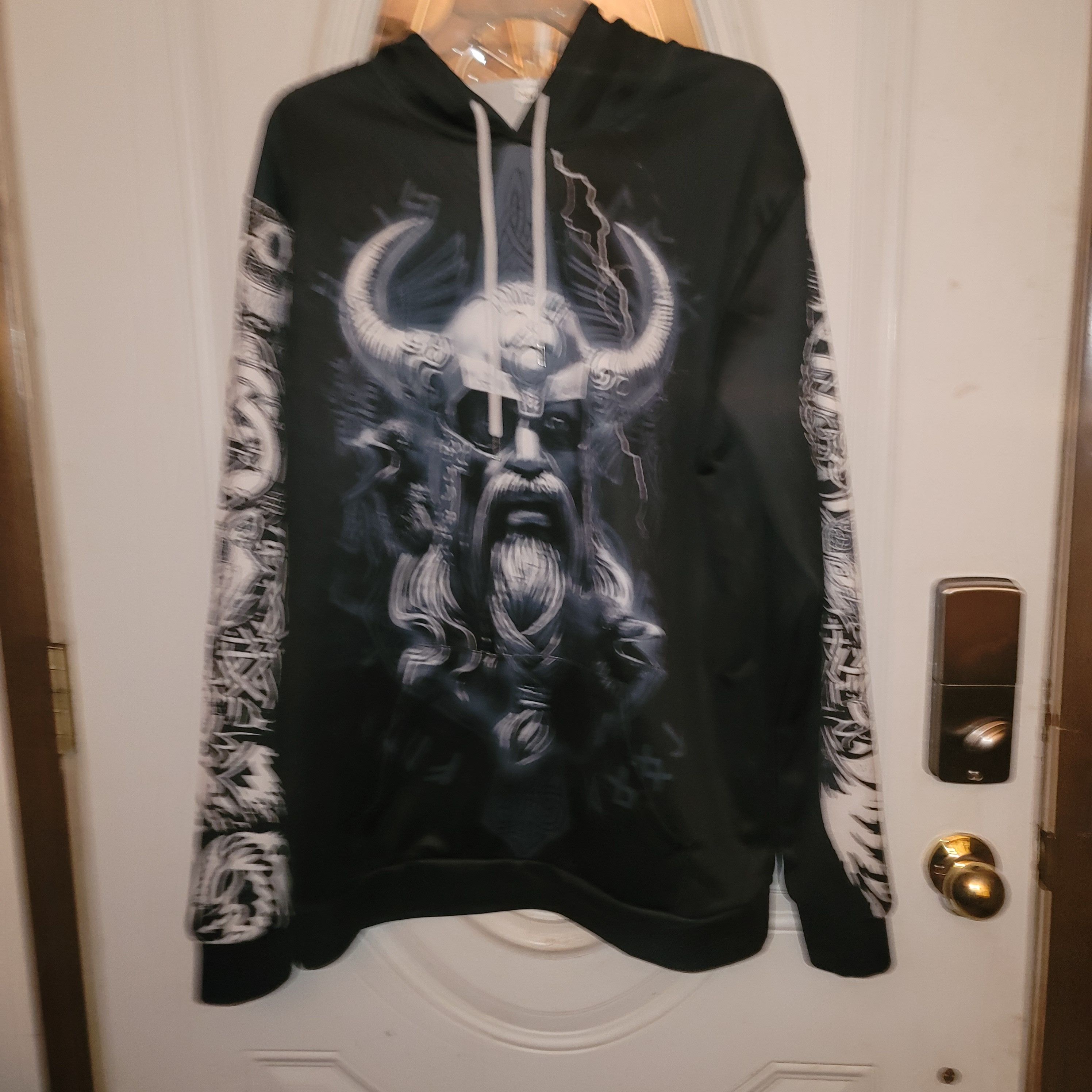 The Unbranded Brand × Vintage Vintage All Over Print Victory or Vahalla Viking Hoodie Size US XL / EU 56 / 4 - 1 Thumbnail