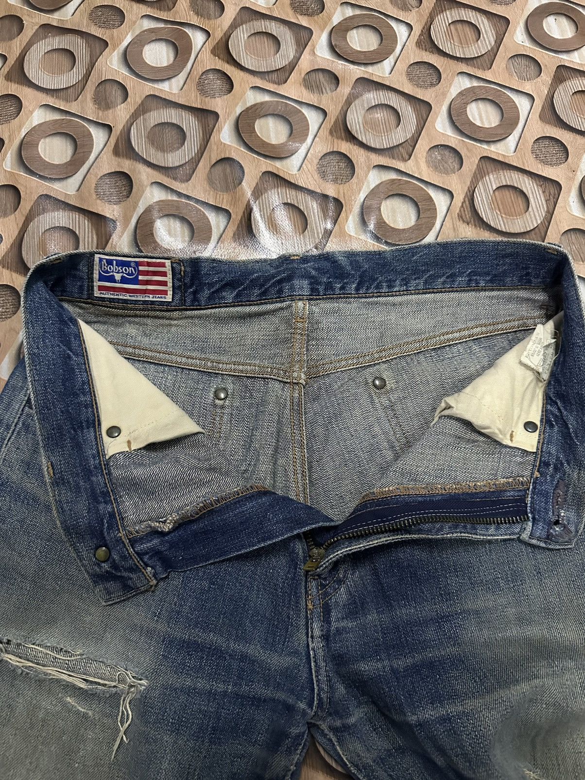 Vintage Vintage BOBSON Jeans Selvedge Mudwash Distressed Denim Pants Size US 30 / EU 46 - 20 Thumbnail