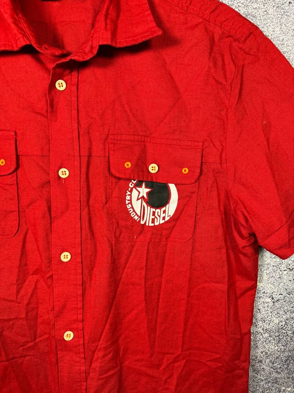 Diesel × Vintage Vintage Diesel Linen Shirt Short Sleeve Red y2k Small Size US S / EU 44-46 / 1 - 3 Thumbnail