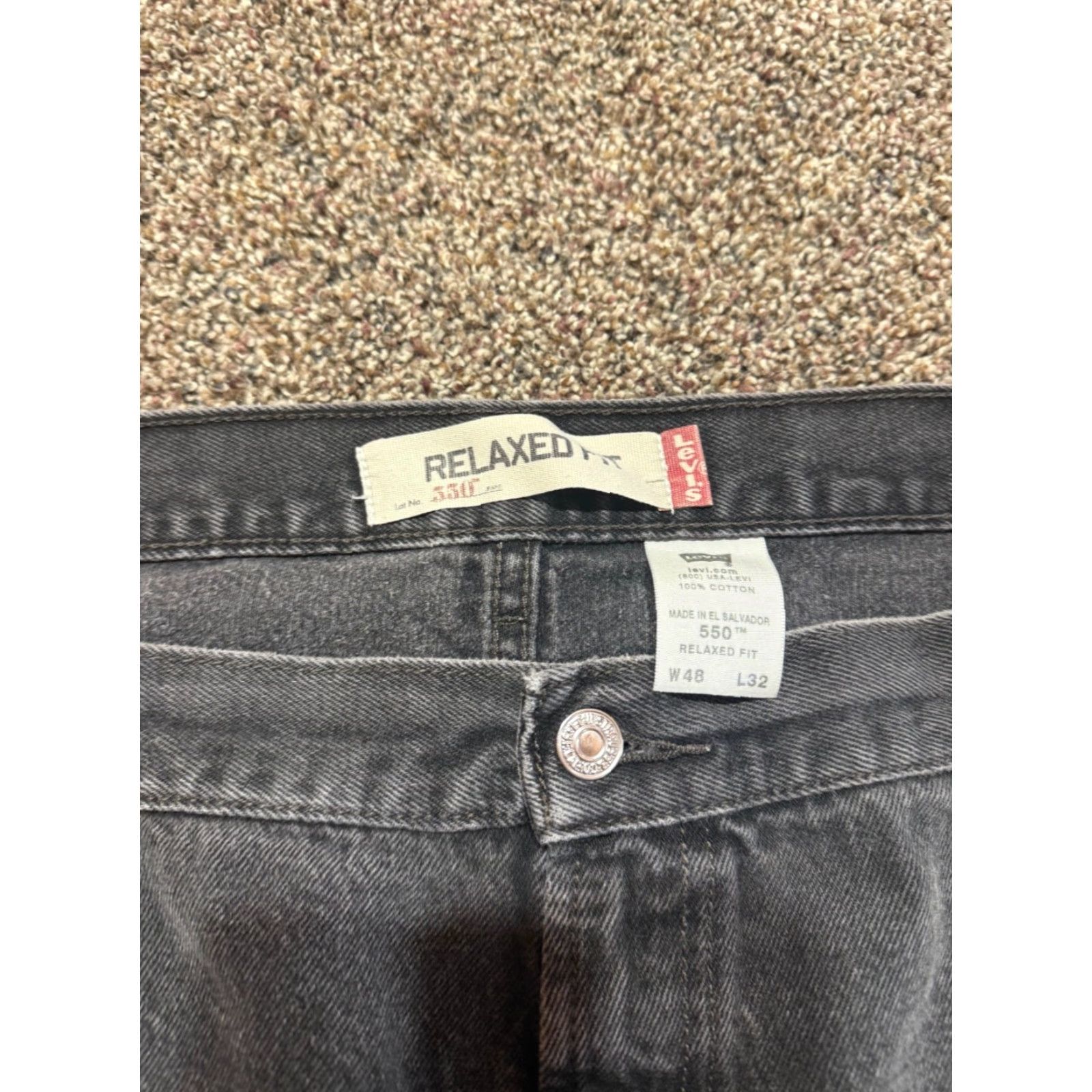 Levi's VINTAGE Levi's 550 Jeans Men 48 Charcoal Black Denim Straight Relaxed 48X32 Jeans Mens 90s Style Levi's 500 Series Size US 32 / EU 48 - 7 Thumbnail
