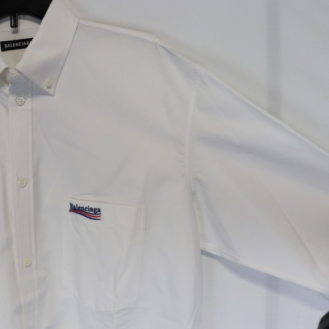 Balenciaga o1rshd1 Button Up Shirt in White Size US XS / EU 42 / 0 - 4 Thumbnail