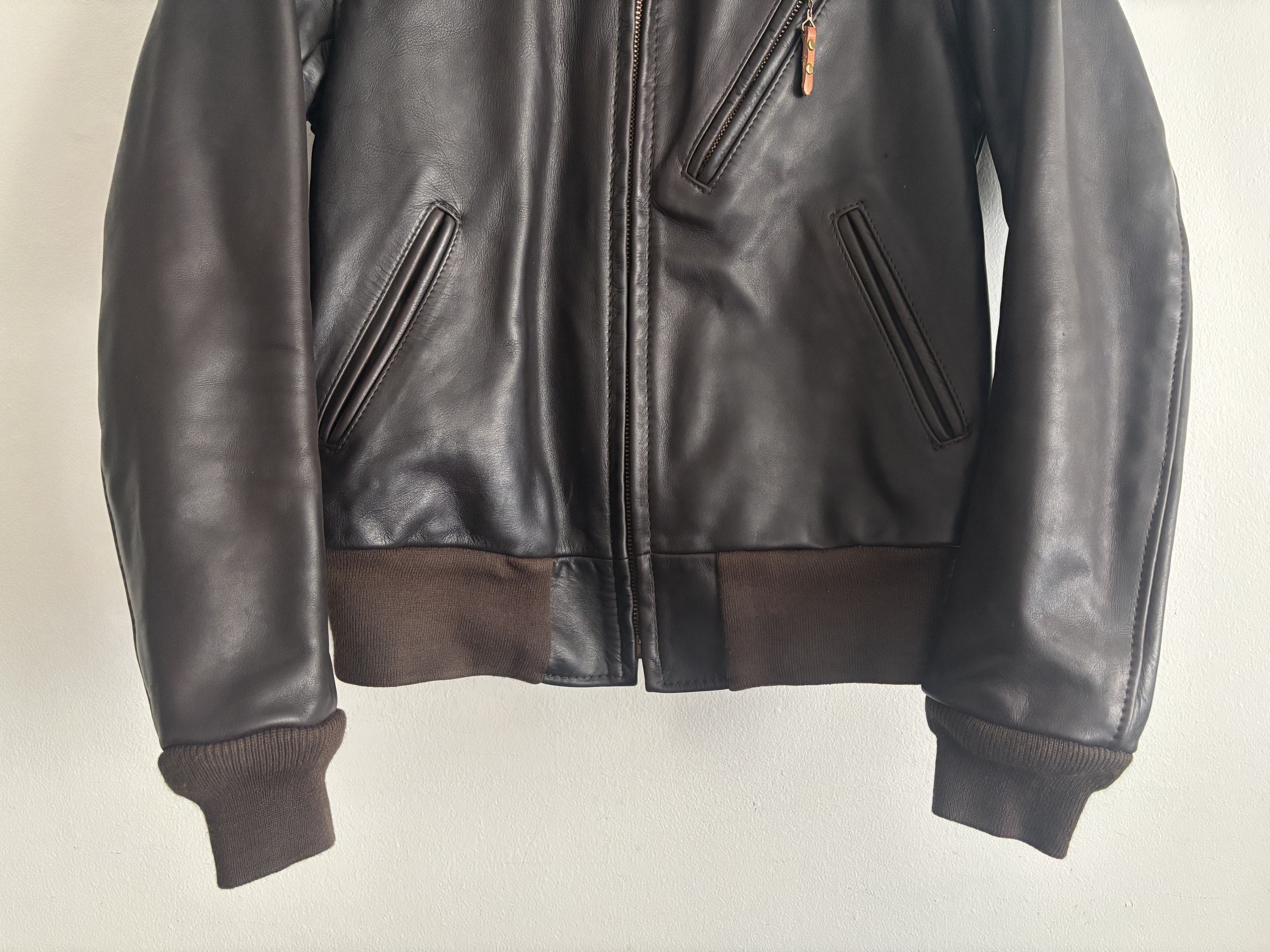 Avirex $1325 Brown Leather Aviator's Flight Bomber Jacket Size US S / EU 44-46 / 1 - 3 Thumbnail
