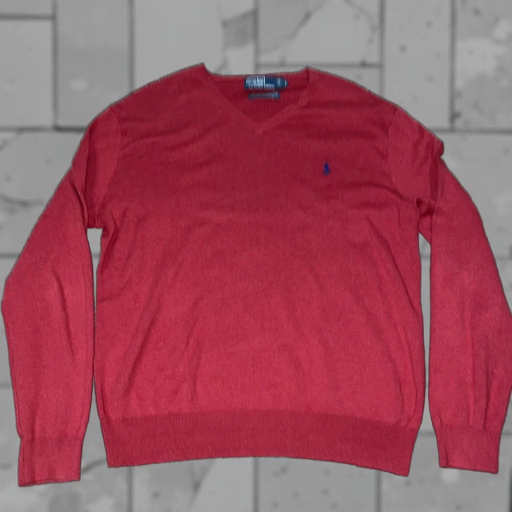 Polo Ralph Lauren Polo Ralph Lauren Sweater Mens Long Sleeve Red 100% Cotton L Pullover Size US L / EU 52-54 / 3 - 1 Thumbnail