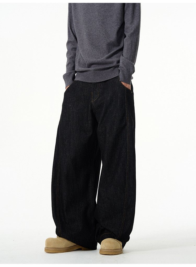 Japanese Brand American retro wide-leg loose curved jeans for men Size US 32 / EU 48 - 2 Thumbnail