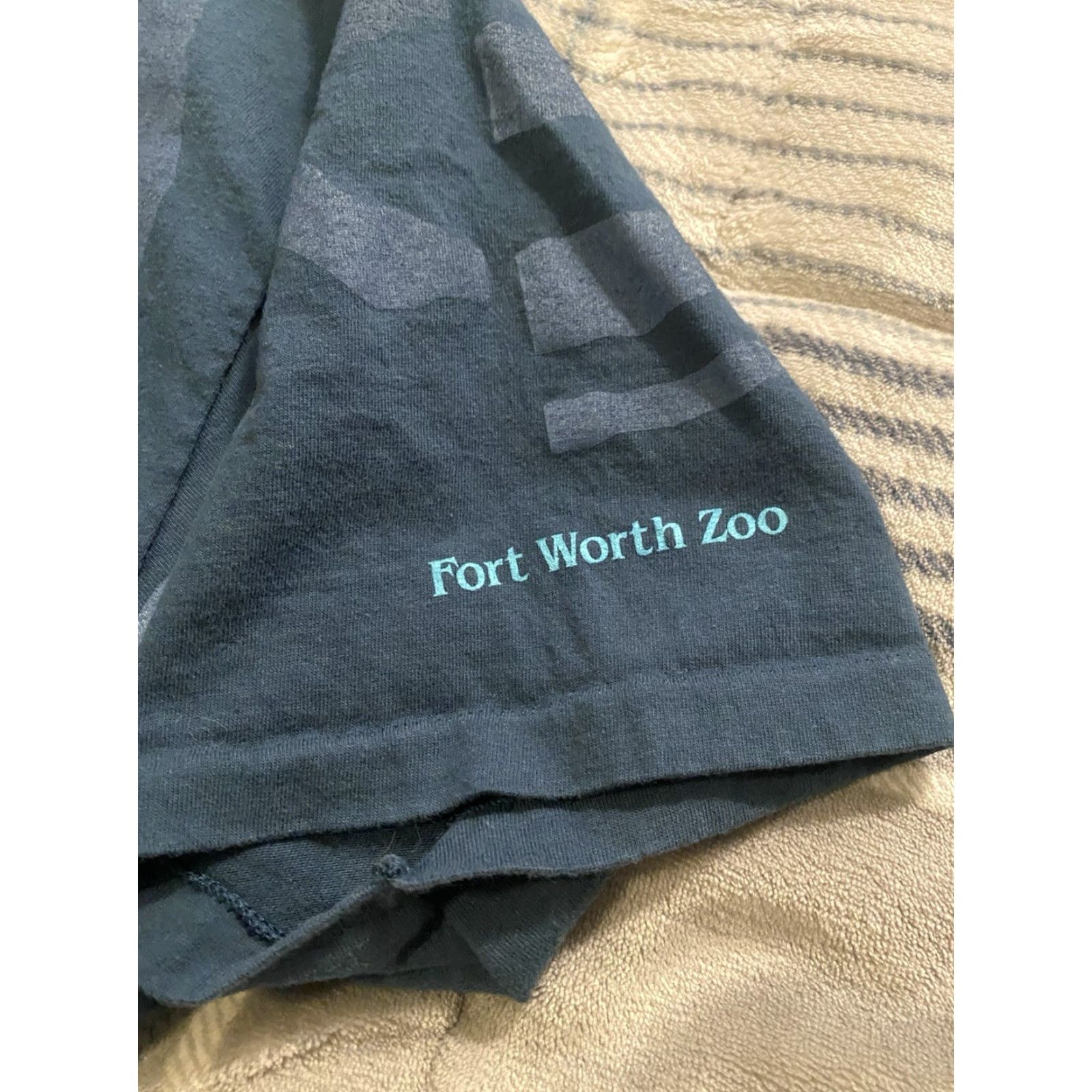 Hanes VINTAGE 90s Hanes Beefy-T Zebra Graphic T-Shirt Fort Worth Zoo Blue 2XL Men Size US XXL / EU 58 / 5 - 5 Thumbnail
