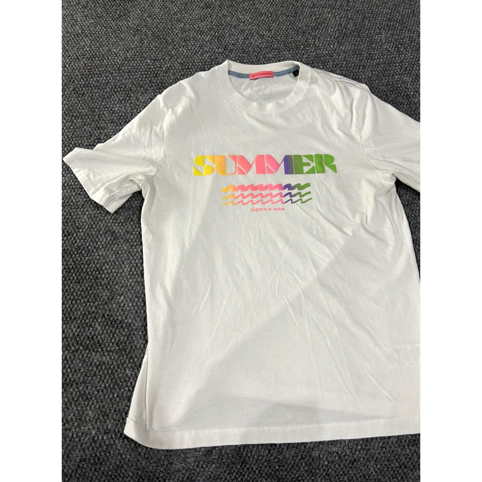 Scotch & Soda Scotch & Soda Shirt Mens Large White Summer Graphic Organic Cotton Crewneck Tee Size US L / EU 52-54 / 3 - 3 Thumbnail