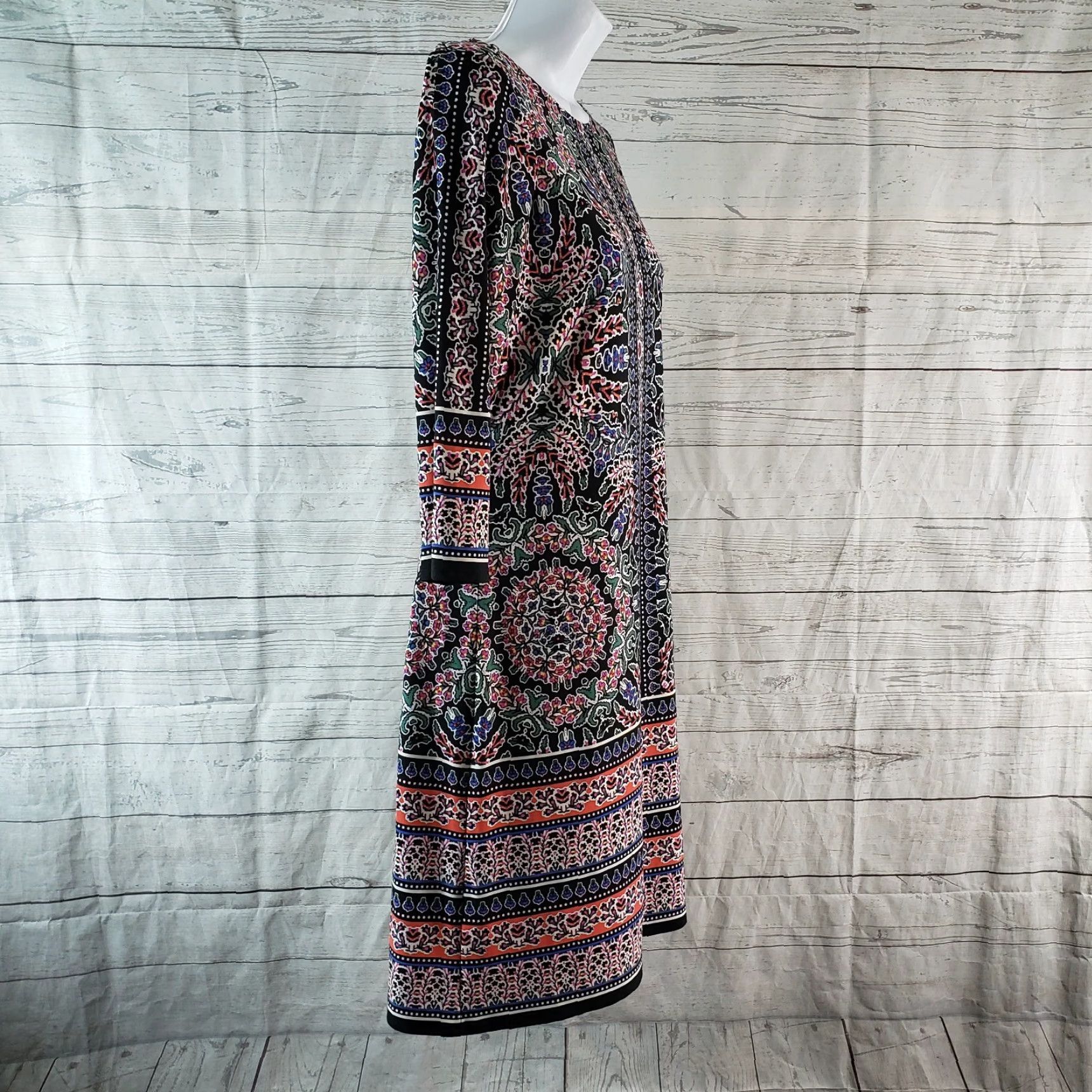 Pinko Wisp Dress 4P Black Pink 3/4 Sleeve Shift Womens Short Vintage No (adjust to rules) Size S / US 4 / IT 40 - 3 Thumbnail