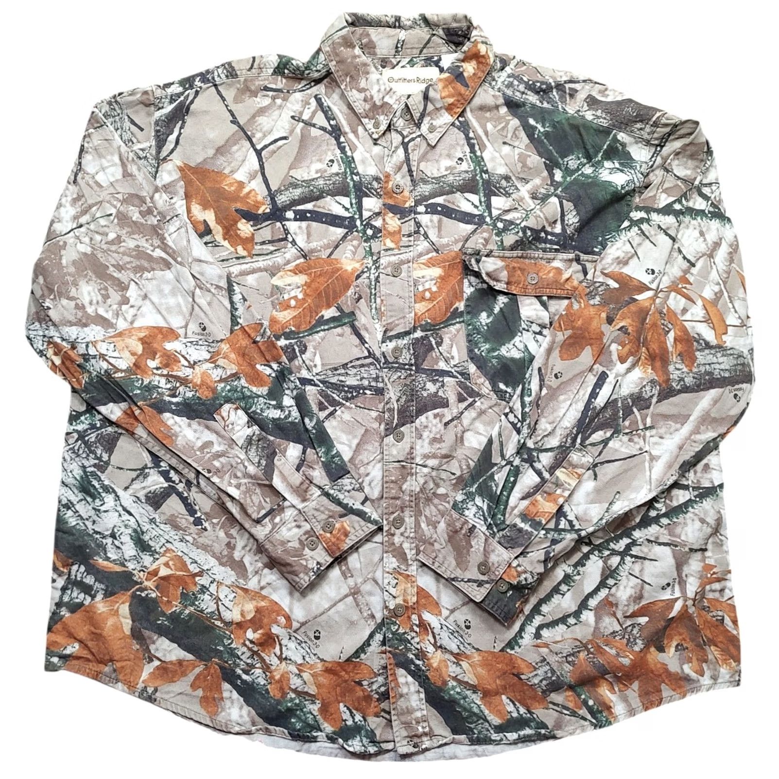 Vintage Outfitters Ridge Button-Up Shirt Mens 2XL Brown Camouflage Twill Cotton Long Sleeve Button-Down Pocketed Shirt Size US XXL / EU 58 / 5 - 2 Thumbnail