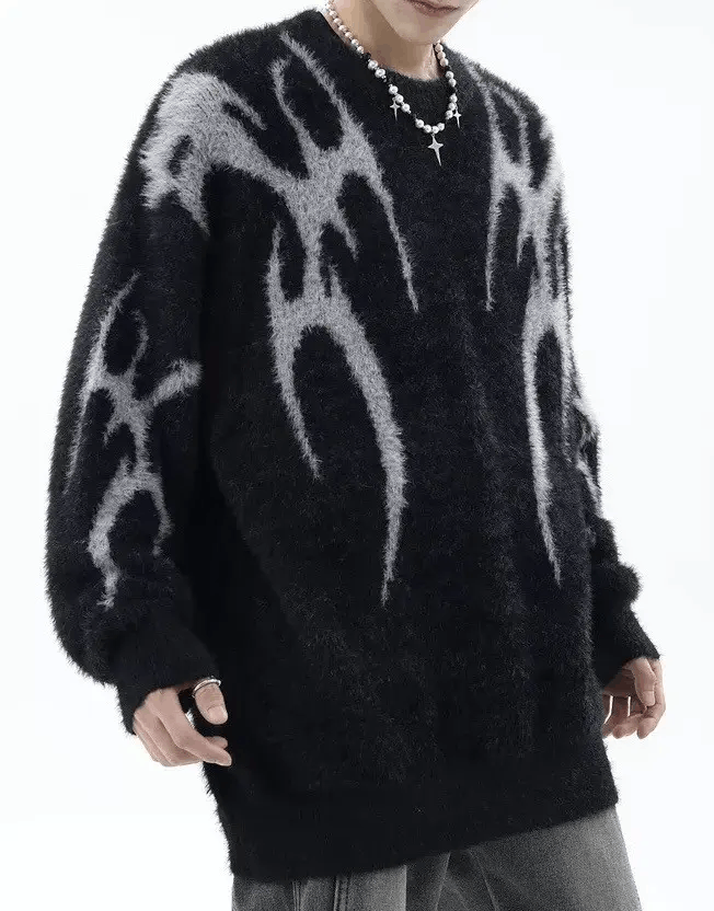 Japanese Brand Avant garde fashion gothic print sweater knitwear Size US M / EU 48-50 / 2 - 3 Thumbnail