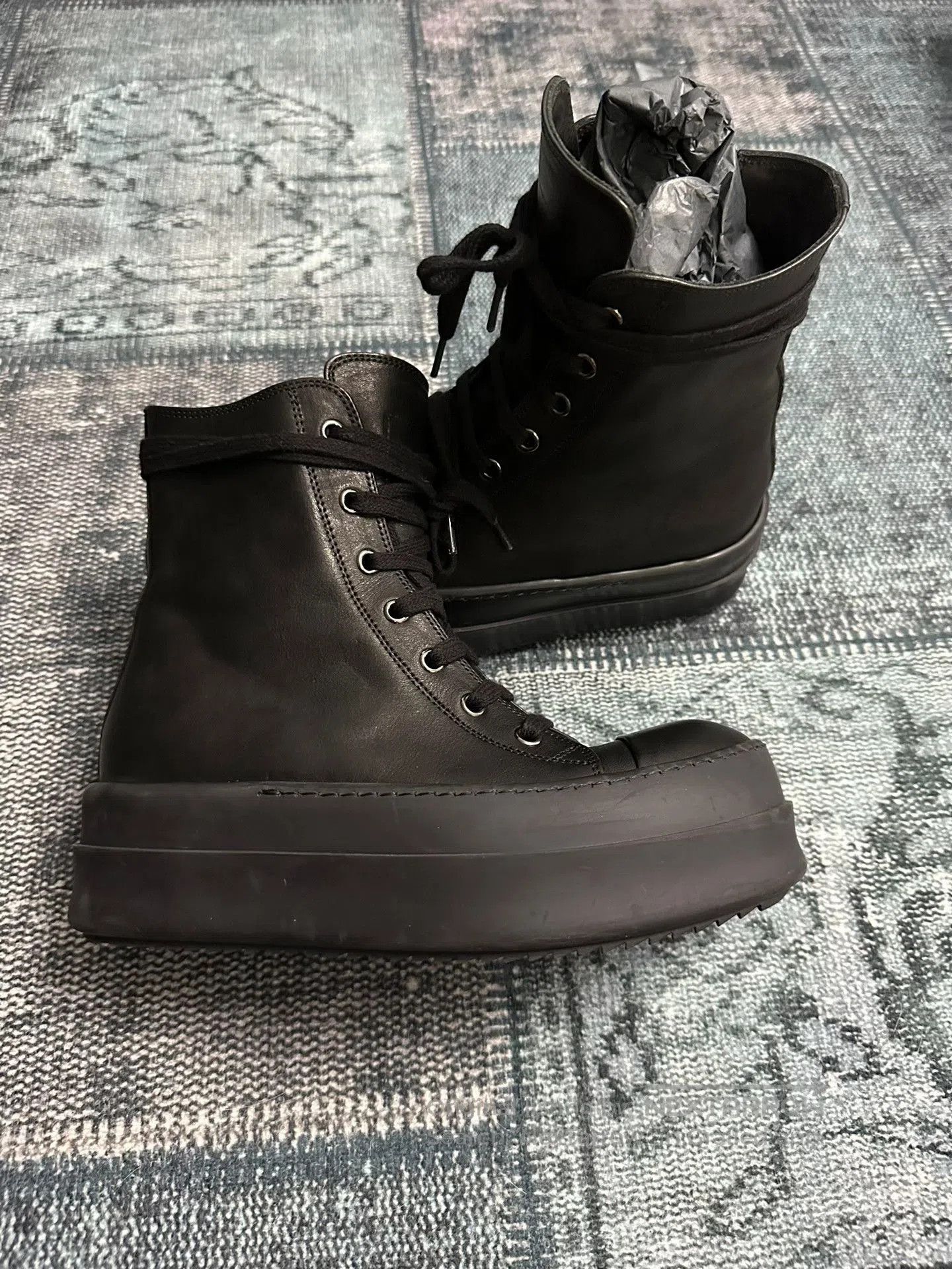 Rick Owens Rick Owens Main Line Black Thick Sole Boots. Size US 5 / IT 35 - 4 Thumbnail