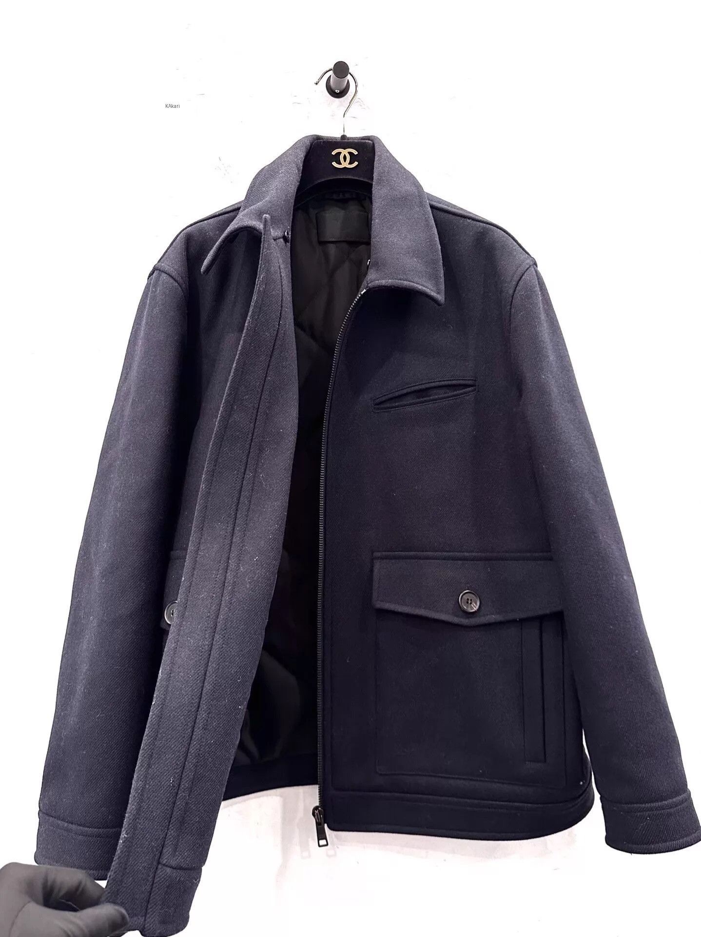 Prada Blue XL Zip-Front Collared Jacket Size US XL / EU 56 / 4 - 3 Thumbnail