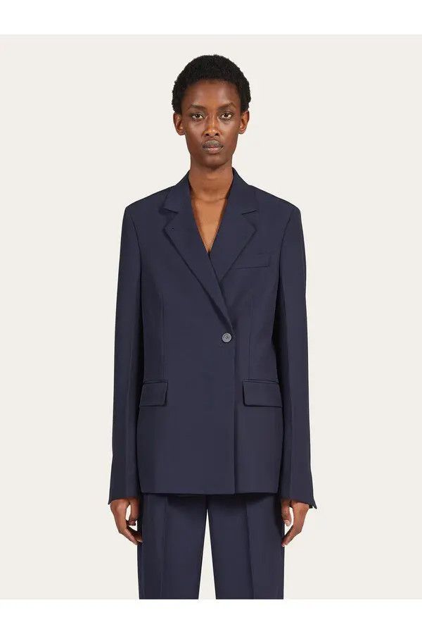 Salvatore Ferragamo o1s1rm0526 Double Breasted Wool Blazer in Blue Size M / US 6-8 / IT 42-44 - 2 Thumbnail