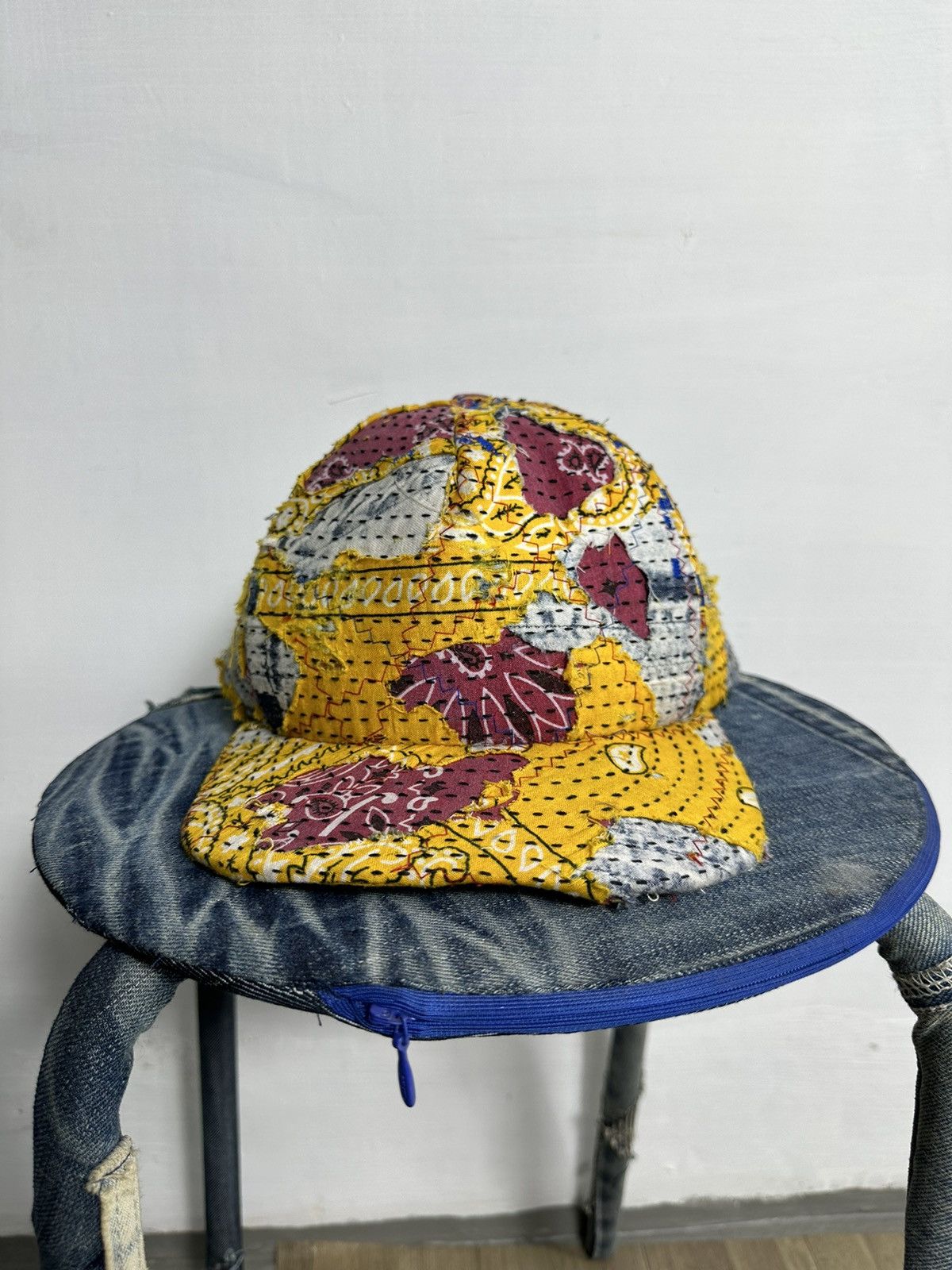 Art Comes First Custom Made Distressed Paisley Patchwork Boro hats Size ONE SIZE - 1 Thumbnail