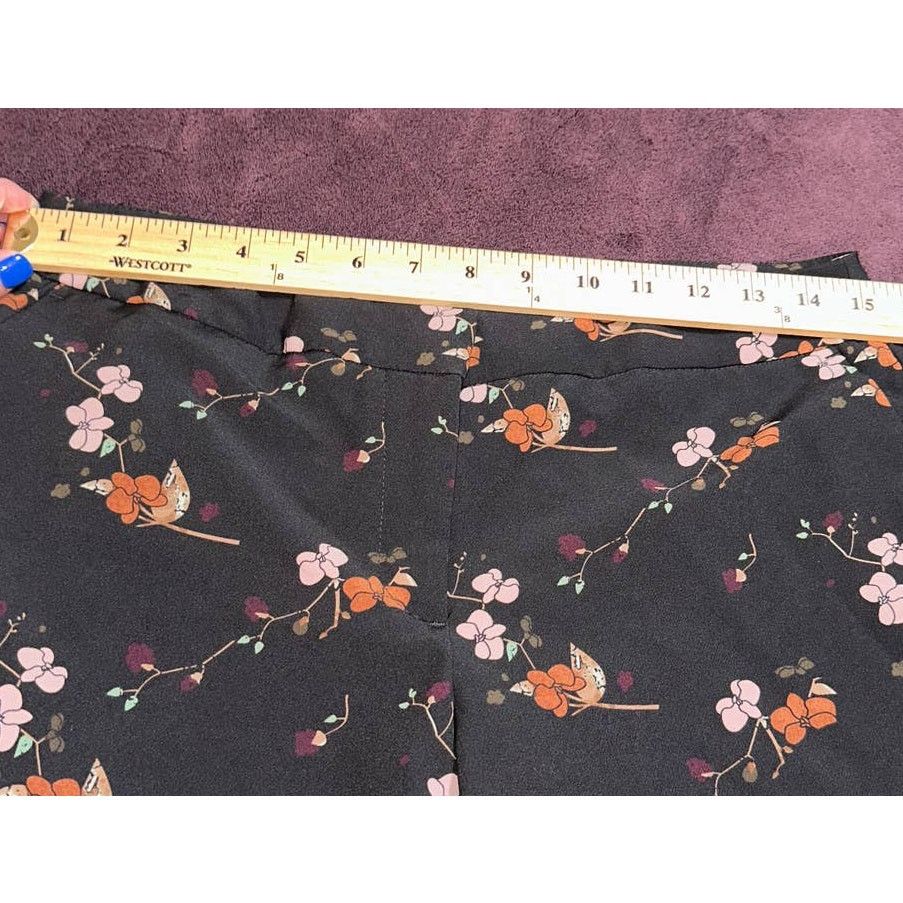Cynthia Rowley Cynthia Rowley Black Plant Print Dress Pants Size 6 Size 30" / US 8 / IT 44 - 5 Thumbnail