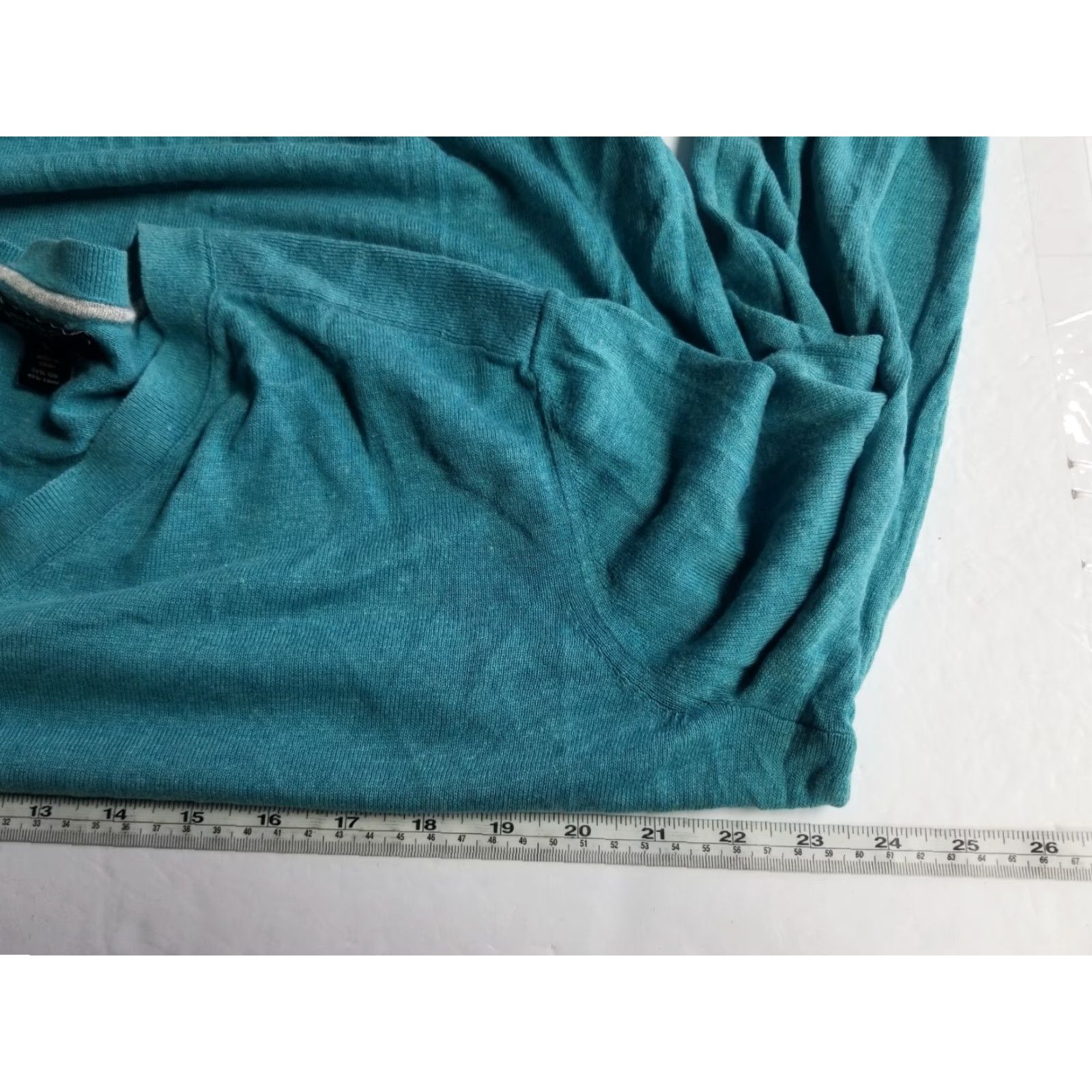 Banana Republic Banana Republic Sweater Men Long Sleeve V-neck Silk Linen Size Large Teal Green Mens Size US L / EU 52-54 / 3 - 4 Thumbnail