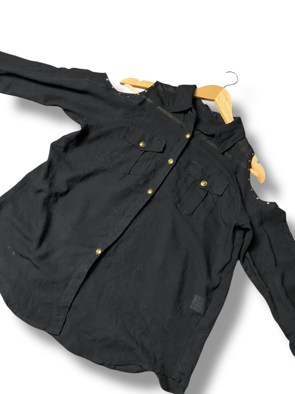 Dig Deep Vintage Dig Deep Punk Cold Shoulder Button Up Shirt (165) Size M / US 6-8 / IT 42-44 - 4 Thumbnail