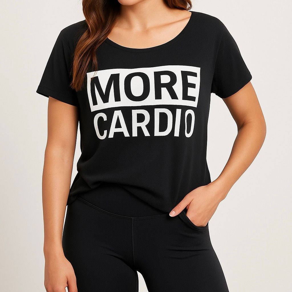 Other Domyos Black “More Cardio” Graphic Workout T-Shirt Women’s S Size M / US 6-8 / IT 42-44 - 2 Thumbnail