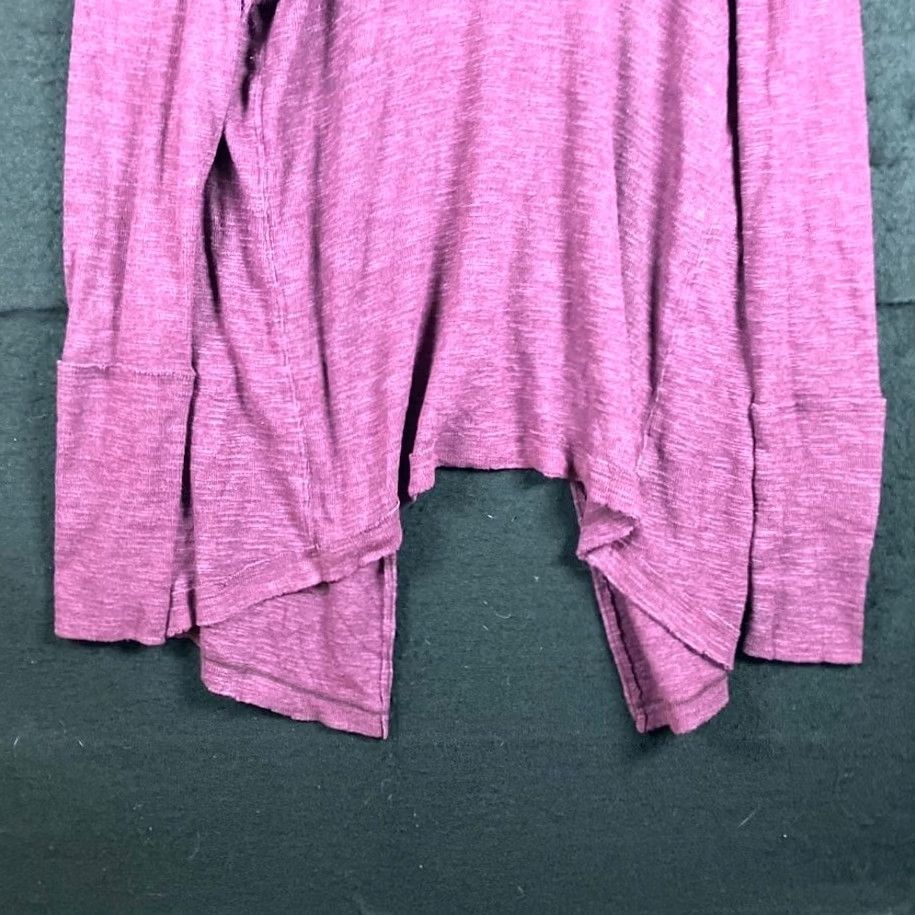 Free People We The Free Womens Sweatshirt Plum Split Back Turtleneck Cotton Blend XS Size XS / US 0-2 / IT 36-38 - 3 Thumbnail