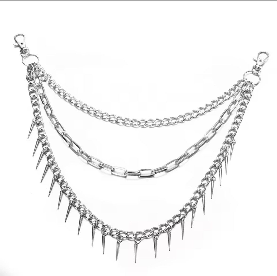 Jewelry Layered Punk Chain On The Jeans Pants Women Spike Keychains Size ONE SIZE - 5 Thumbnail