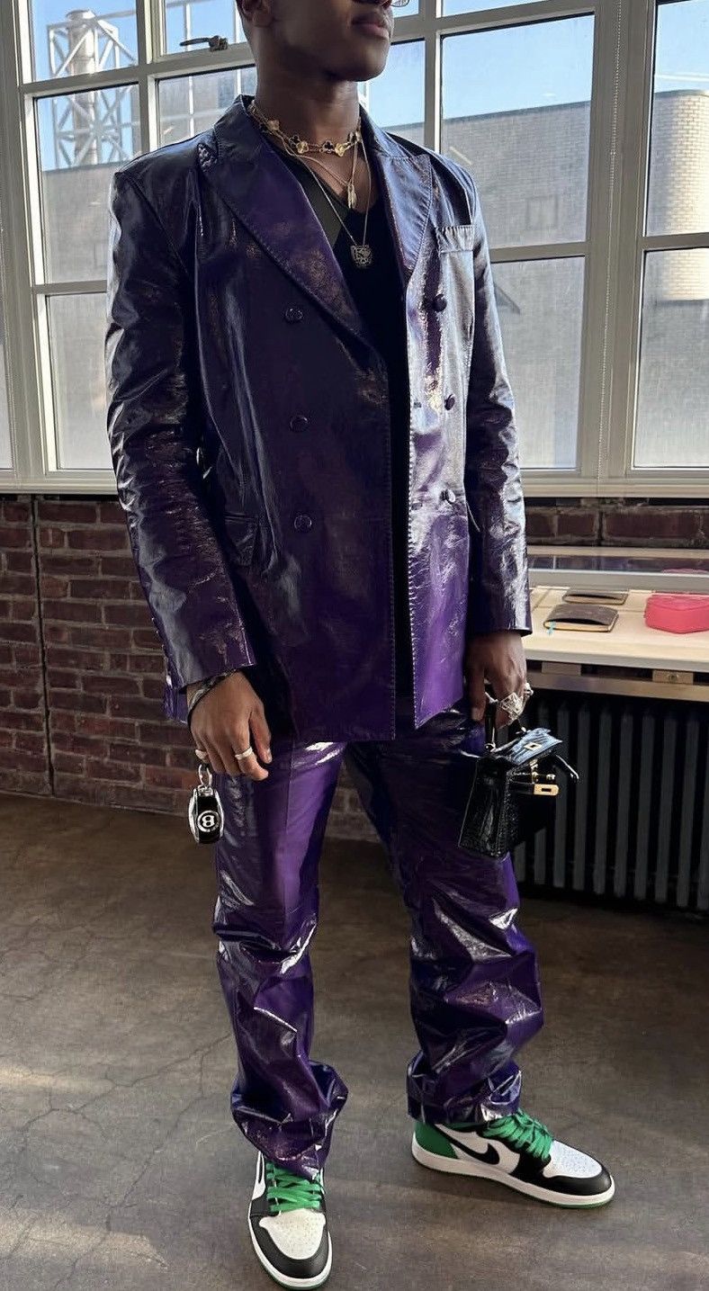 Gucci purple leather blazer size46 Size US S / EU 44-46 / 1 - 3 Thumbnail