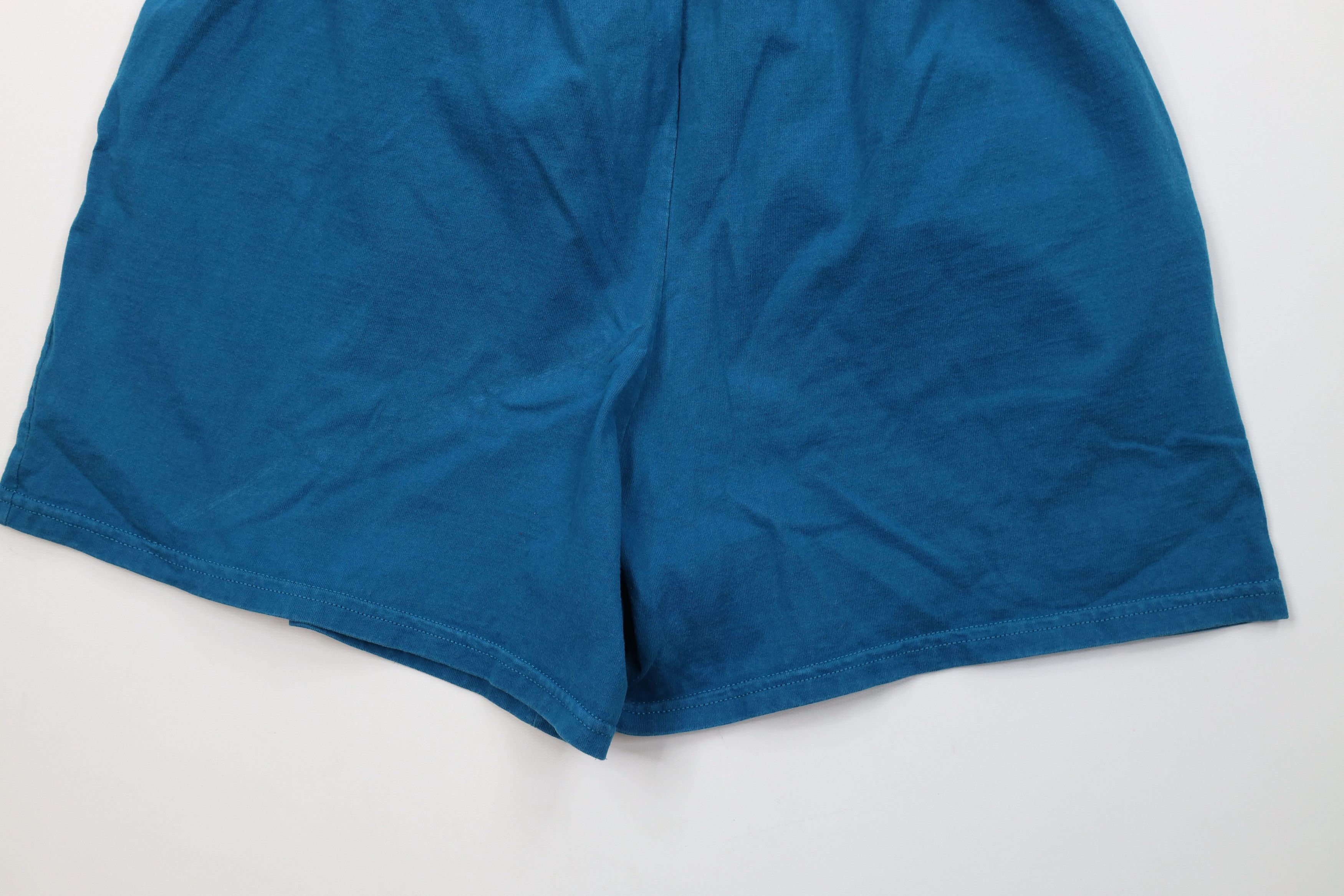 Vintage Vintage 90s Streetwear Blank Cotton Above Knee Shorts Blue Size US 36 / EU 52 - 10 Thumbnail