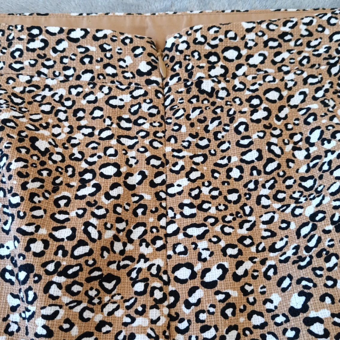 J.Crew J.CREW Skirt Knee Length Canvas Cotton Beige Animal Print Regular Size 6 Lined Slit Women High Searchability Size 28" / US 6 / IT 42 - 5 Thumbnail