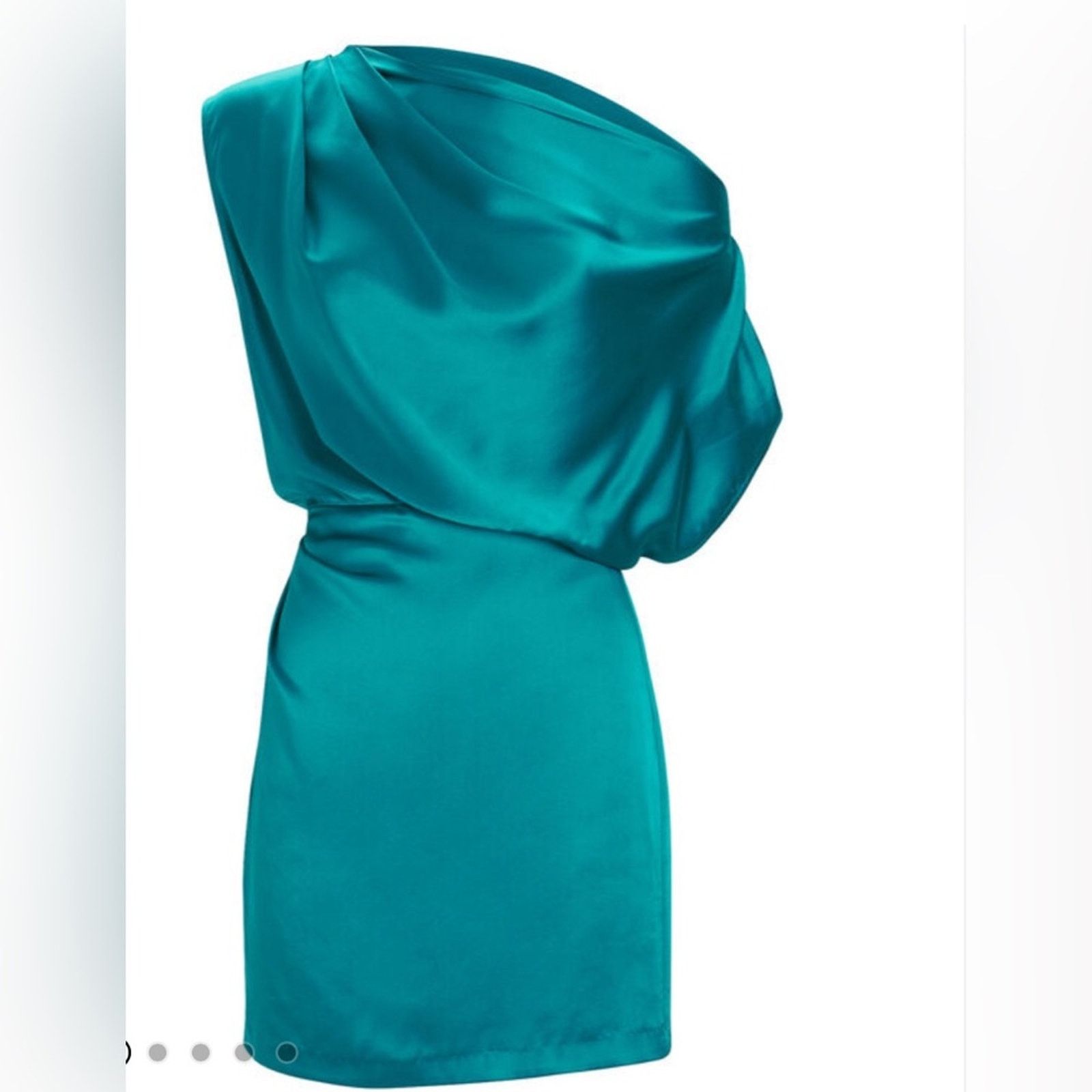 REVOLVE MICHELLE MASON One-Shoulder Draped Mini Dress TURQUOISE 4 Size S / US 4 / IT 40 - 3 Thumbnail