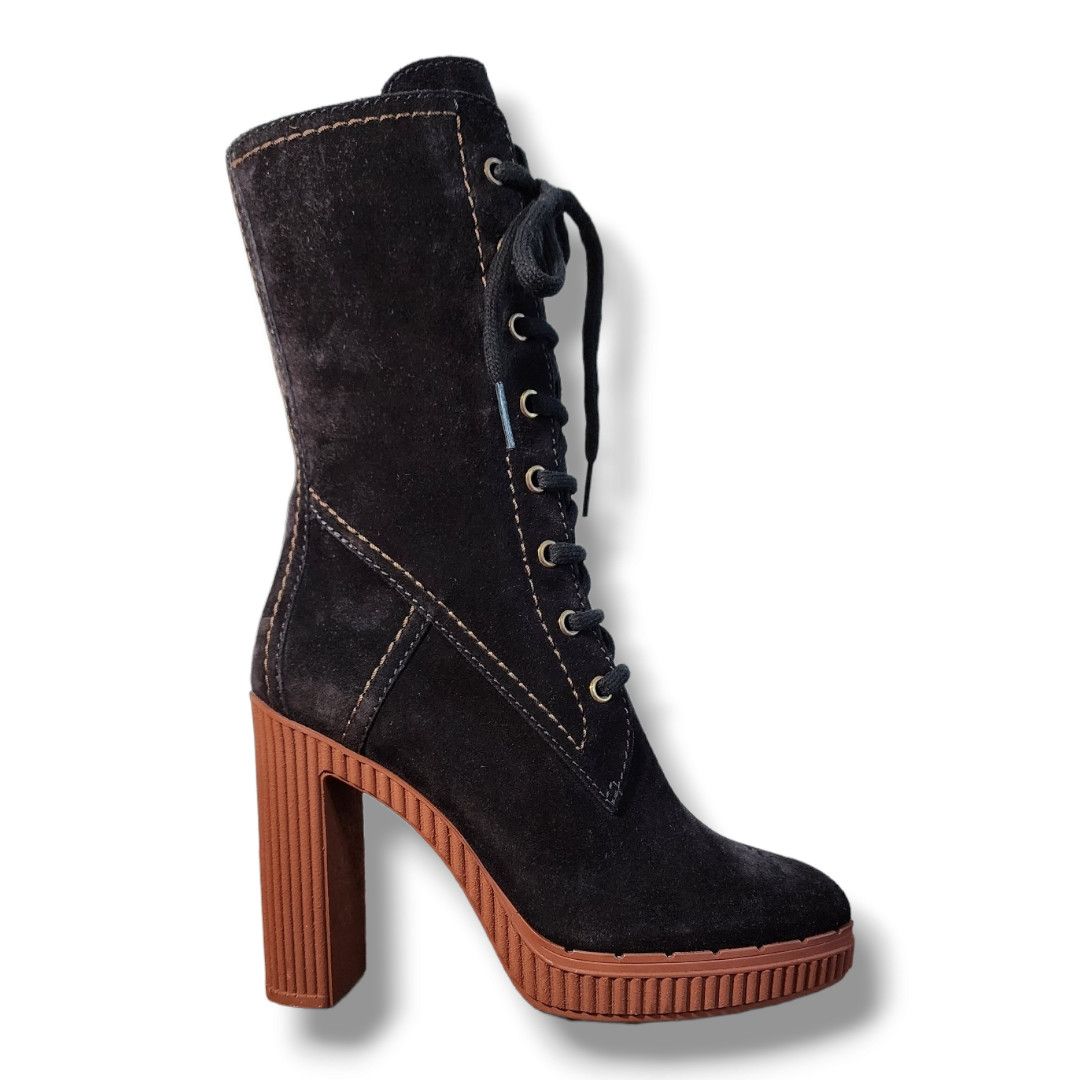 image of Tods Tod's Brown Suede Altraversione Zip-Up Heel Shoesed Boot Size 34.5, Women's